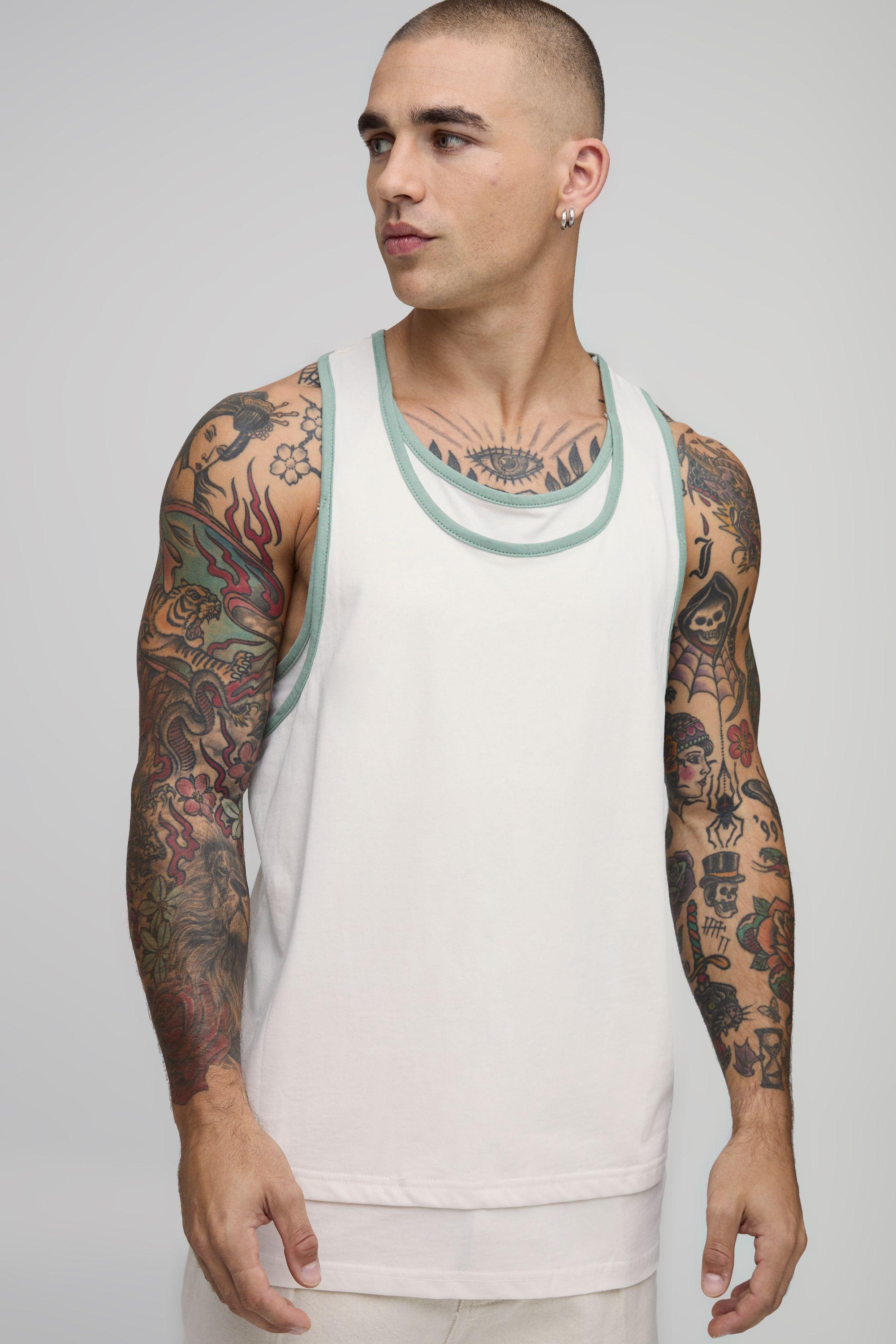Double Layer Loose Fit Ringer Vest by BOOHOOMAN