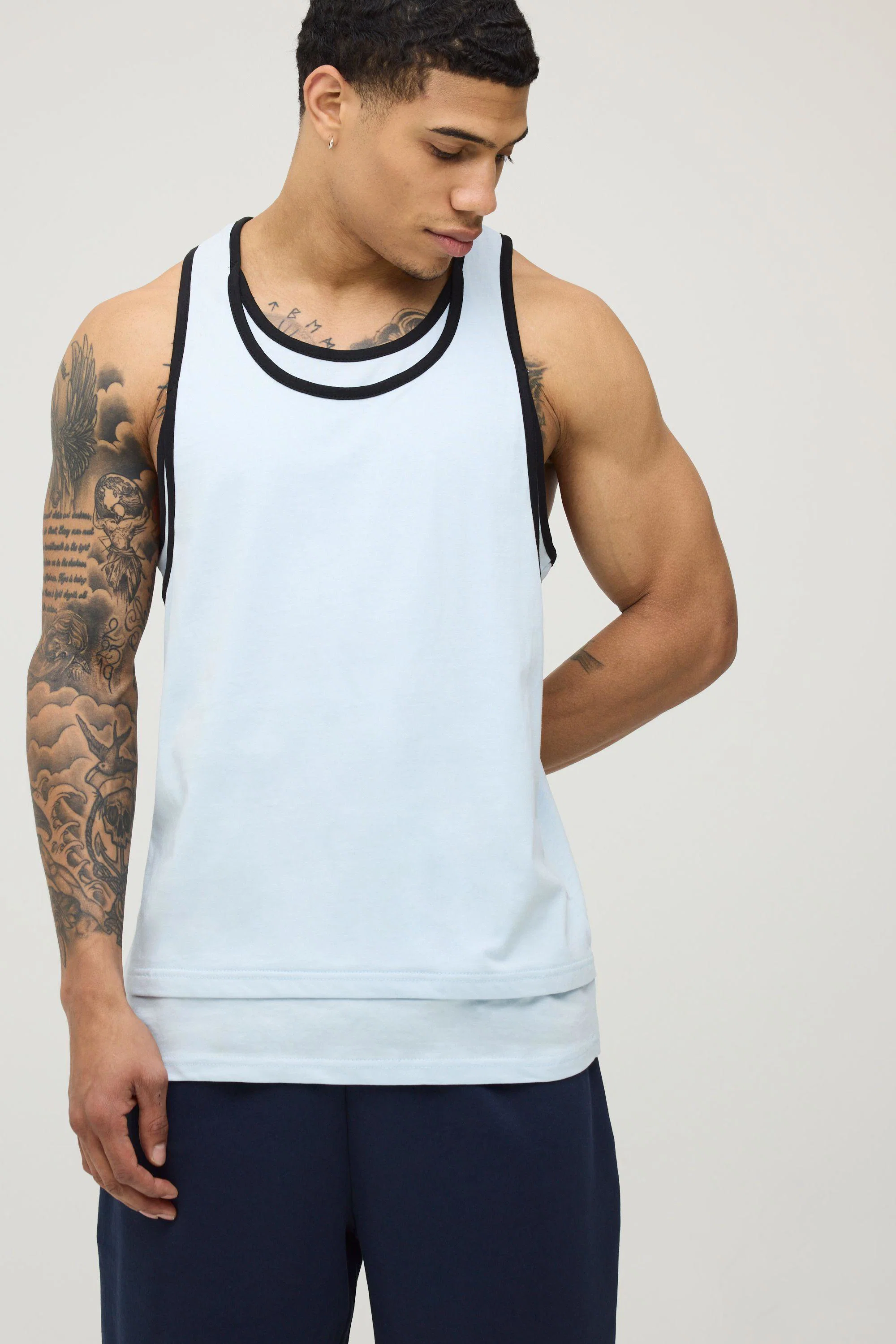 Double Layer Loose Fit Ringer Vest by BOOHOOMAN