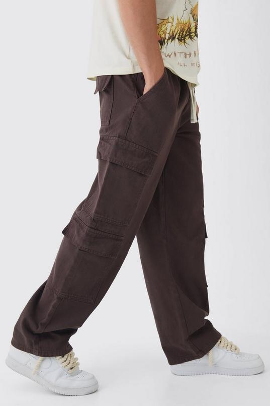 Elasticated Baggy Fit Multi Cargo Trousers by BOOHOOMAN