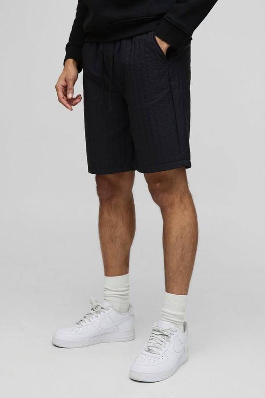 Elasticated Relaxed Fit Quilted Nylon Shorts by BOOHOOMAN