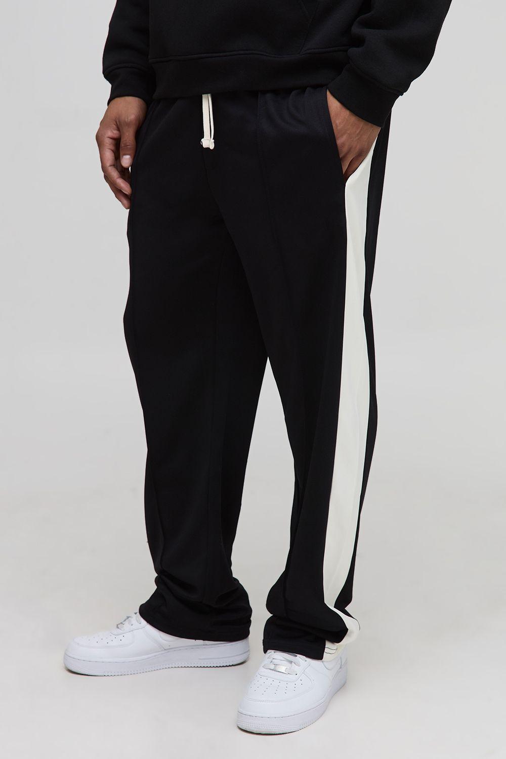 Elasticated Relaxed Fit Tricot Panel Trousers With Pintuck by BOOHOOMAN