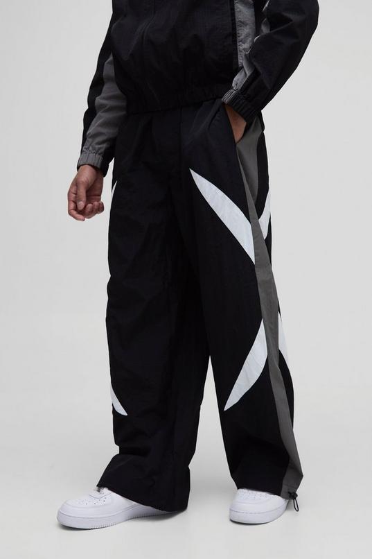 Elasticated Waist Parachute Side Stripe Track Pants by BOOHOOMAN