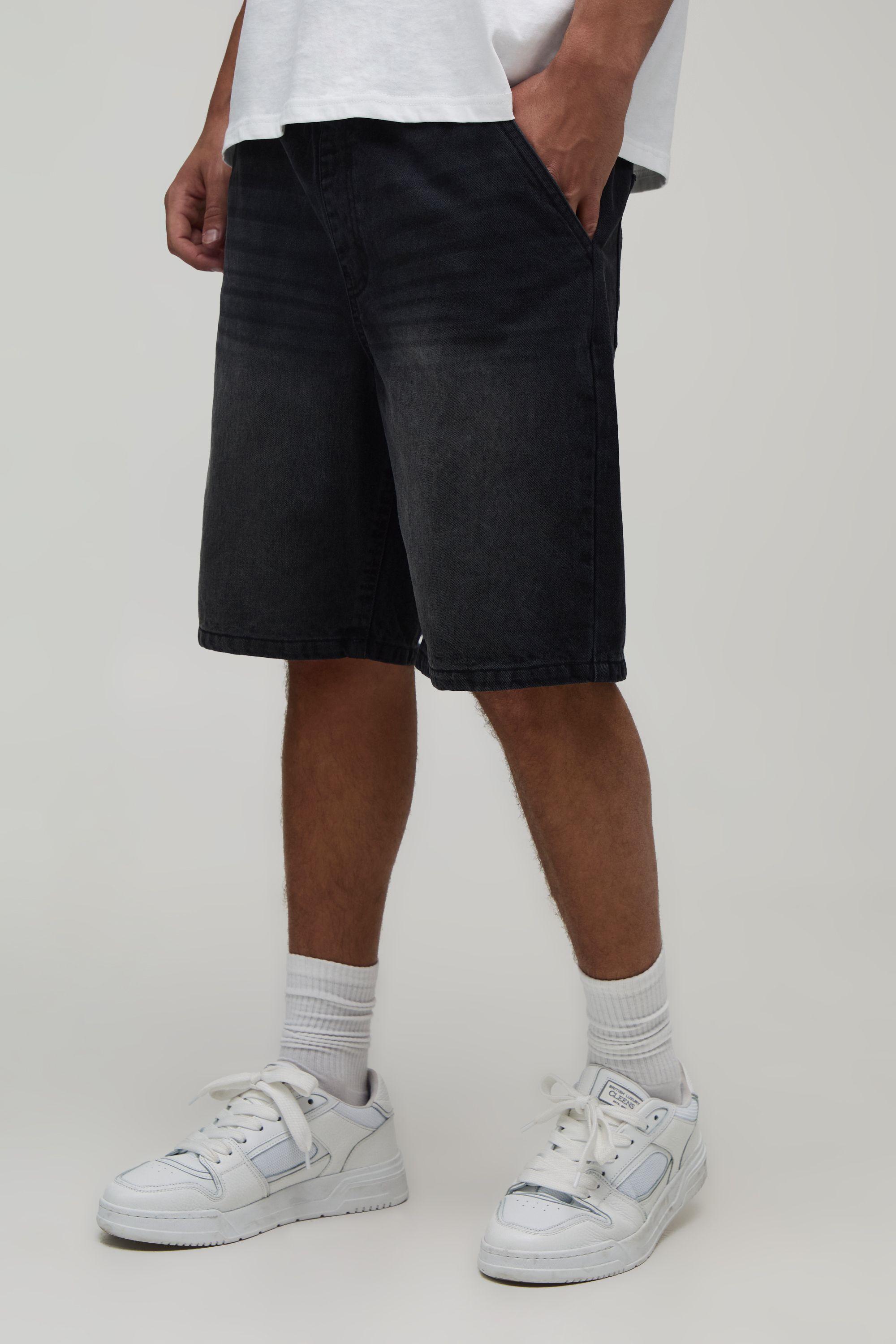 Elasticated Waist Relaxed Fit Denim Shorts by BOOHOOMAN Elasticated Waist Relaxed Fit Denim Shorts by BOOHOOMAN