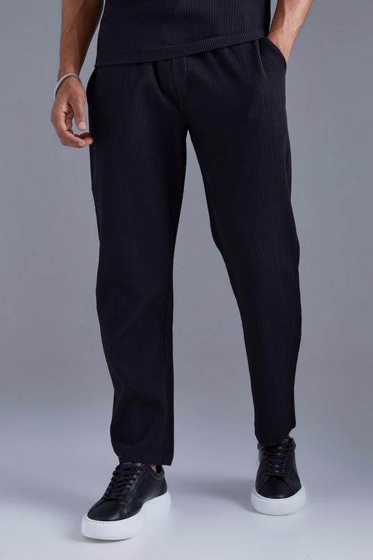 Elasticated Waist Tapered Fit Pleated Trouser by BOOHOOMAN