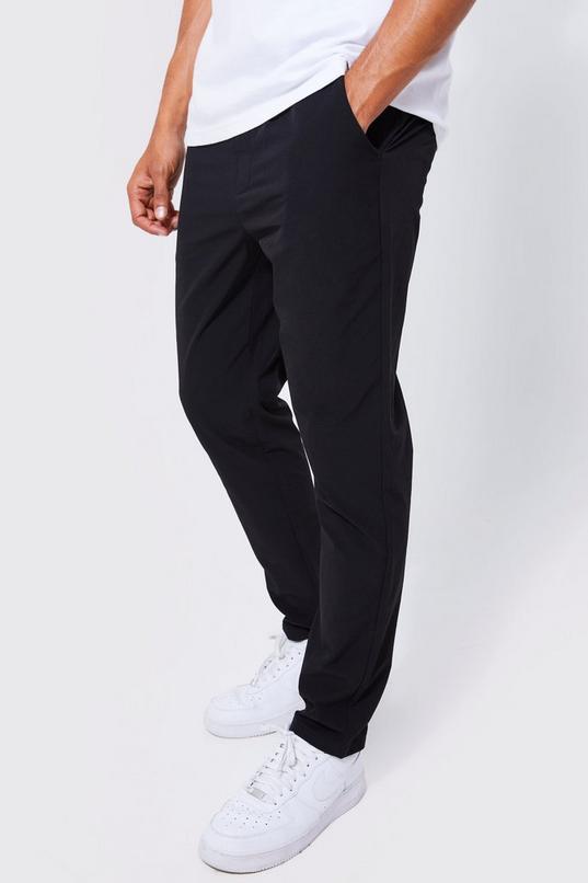 Elasticated Waist Technical Stretch Slim Trouser by BOOHOOMAN