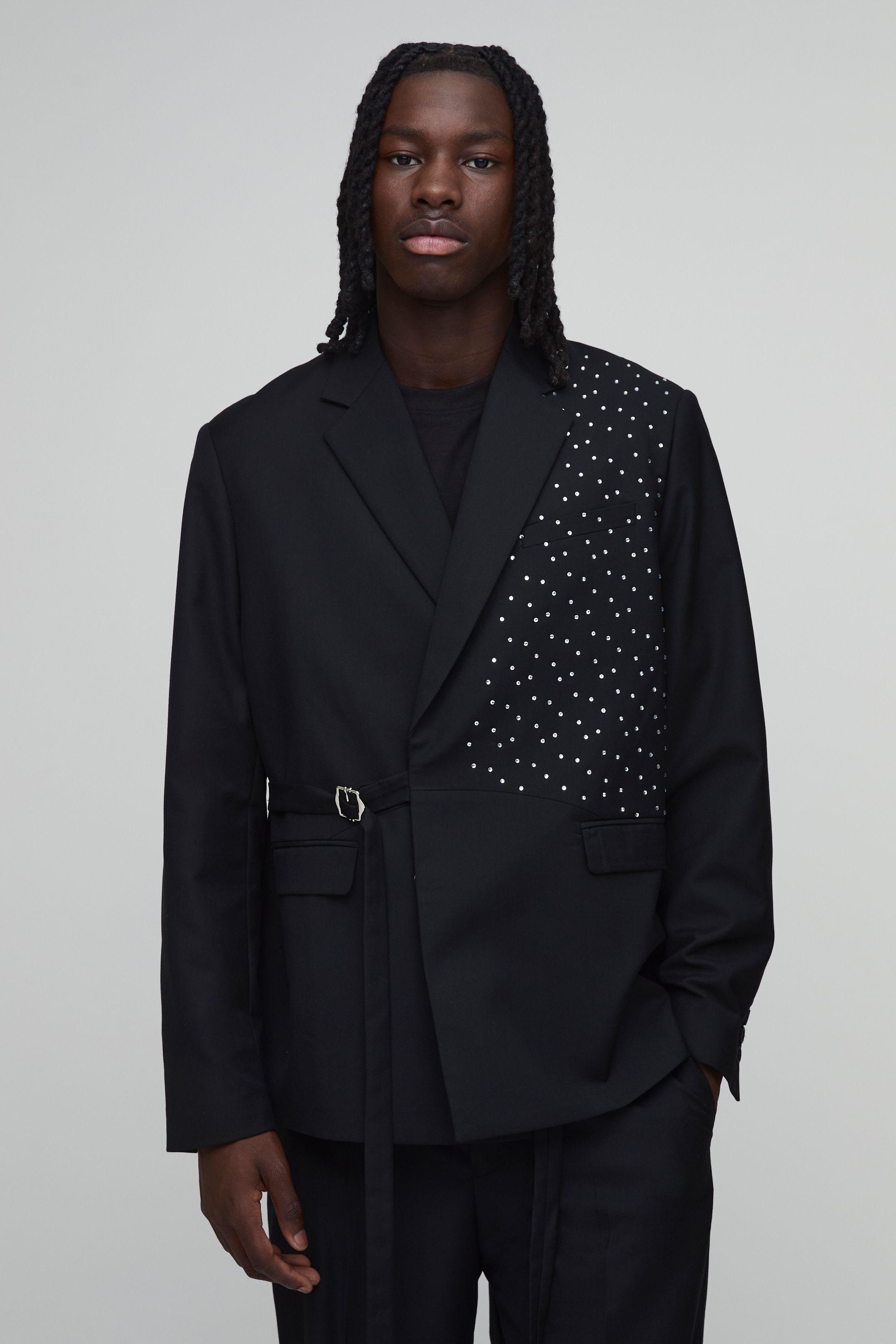 Embellished Wrap Buckle Blazer by BOOHOOMAN