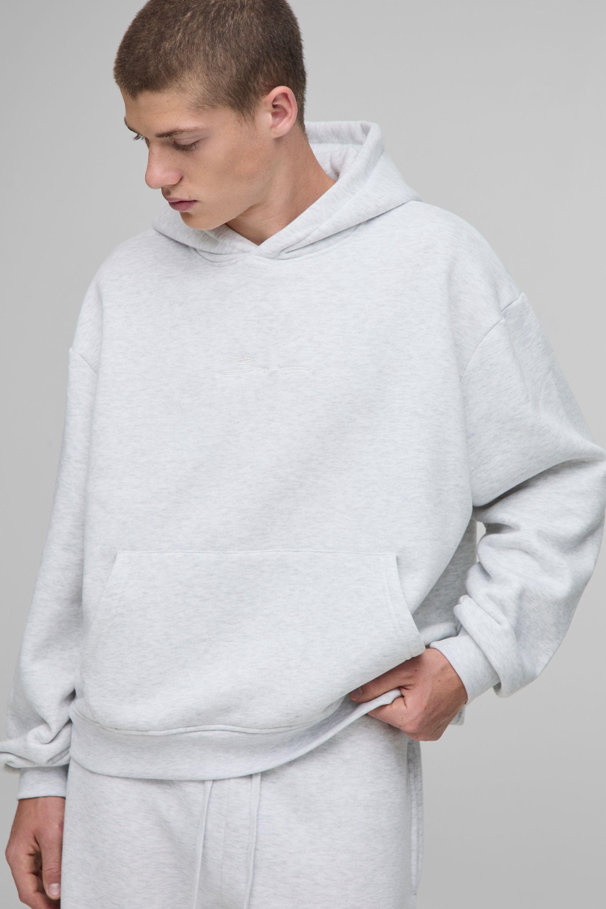 Essential BM Signature Oversized Boxy Hoodie by BOOHOOMAN