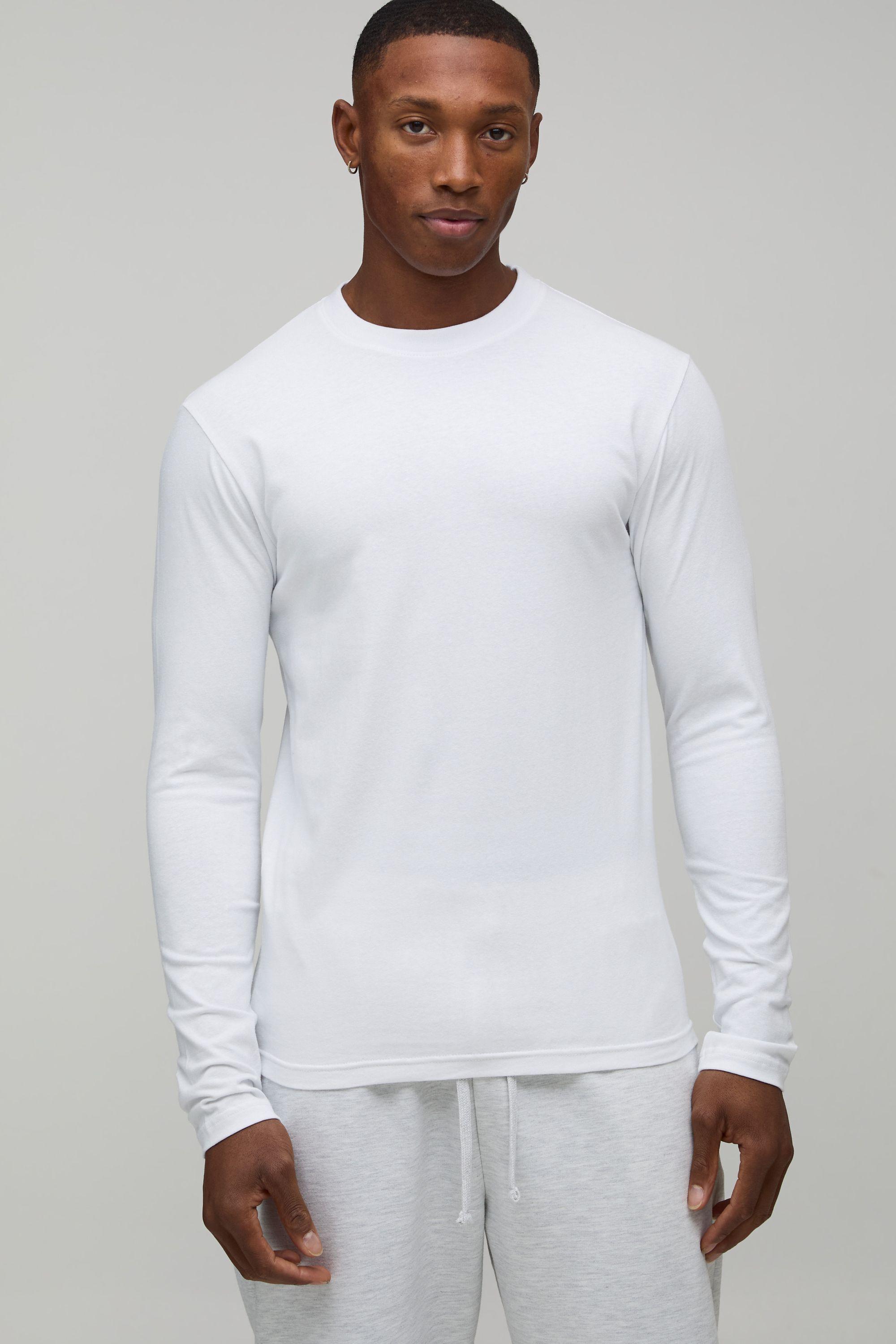 Essential Muscle Fit Long Sleeve T-Shirt by BOOHOOMAN