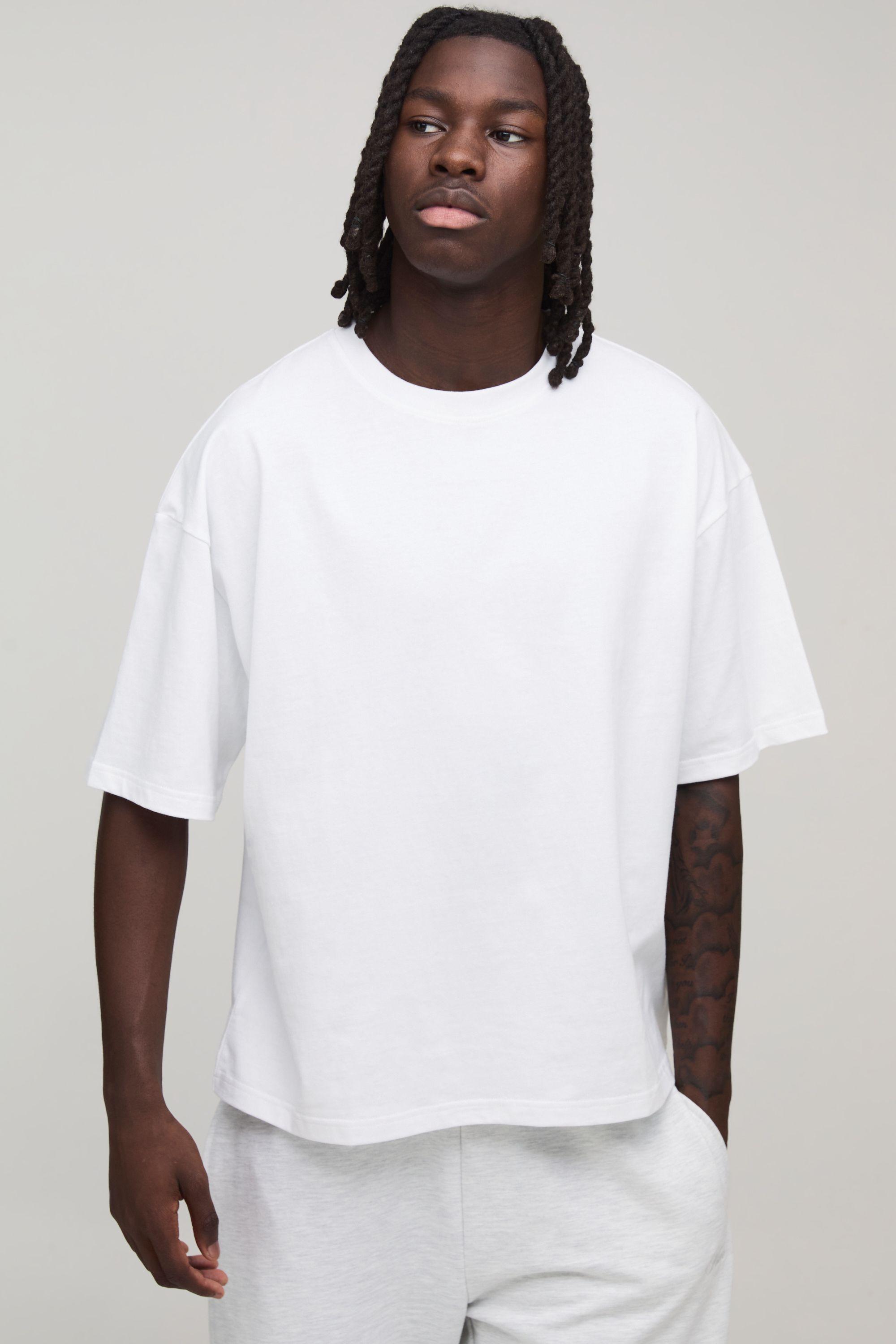 Essential Oversized Boxy Crew Neck T-Shirt by BOOHOOMAN