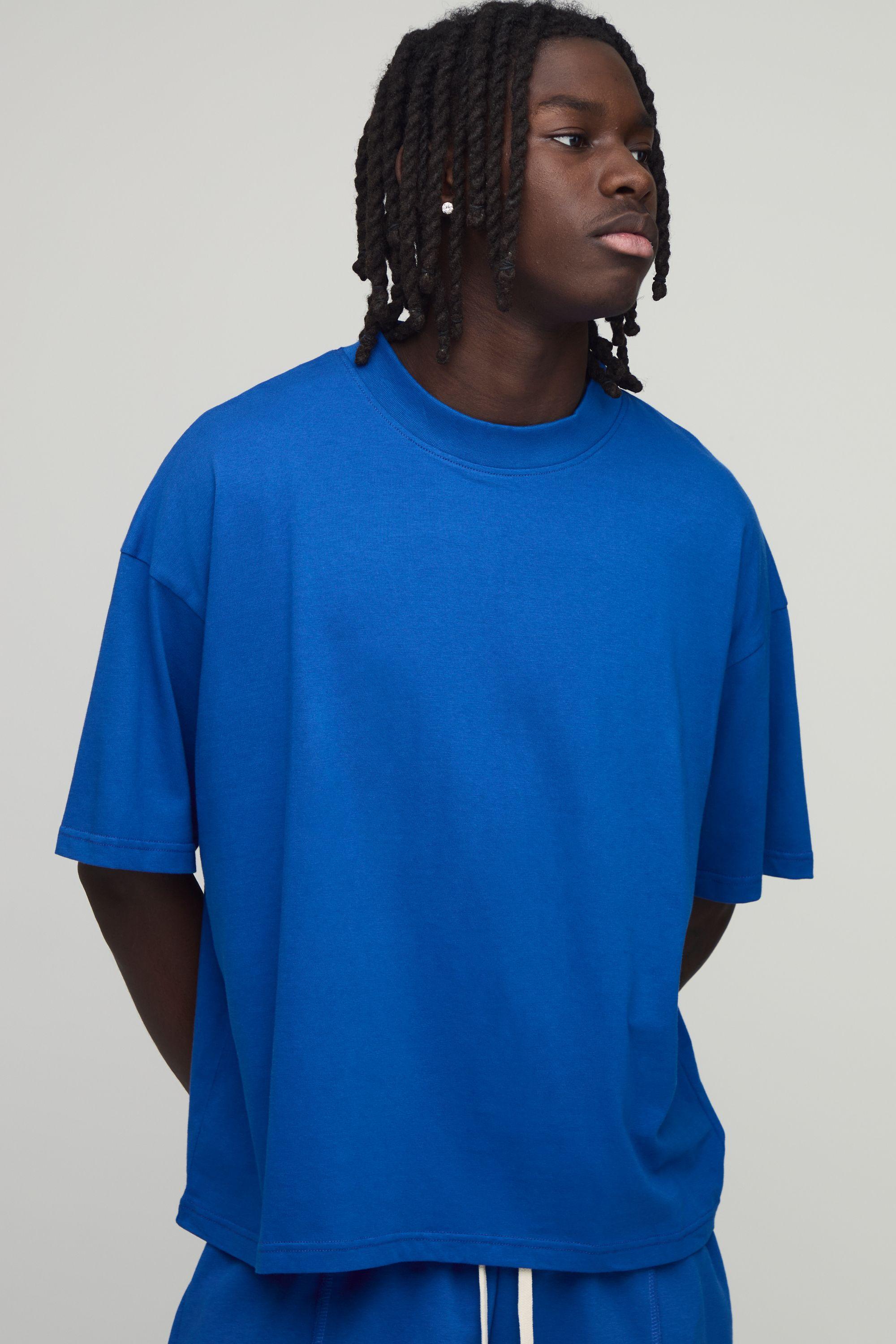 Essential Oversized Boxy Extended Neck T-Shirt by BOOHOOMAN