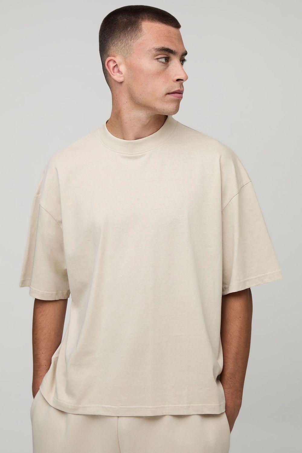 Essential Oversized Boxy Extended Neck T-shirt by BOOHOOMAN