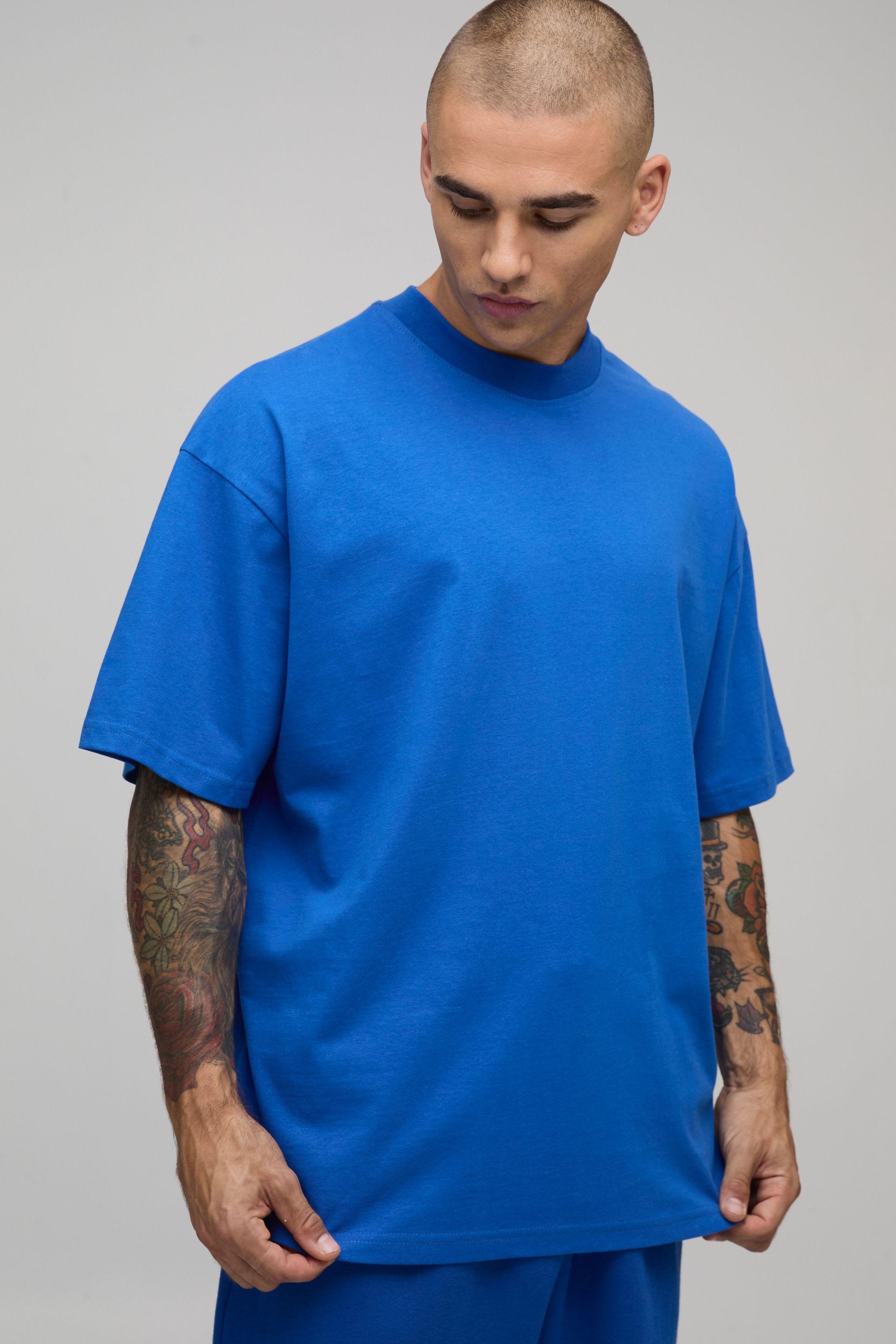 Essential Oversized Extended Neck Heavyweight T-Shirt by BOOHOOMAN