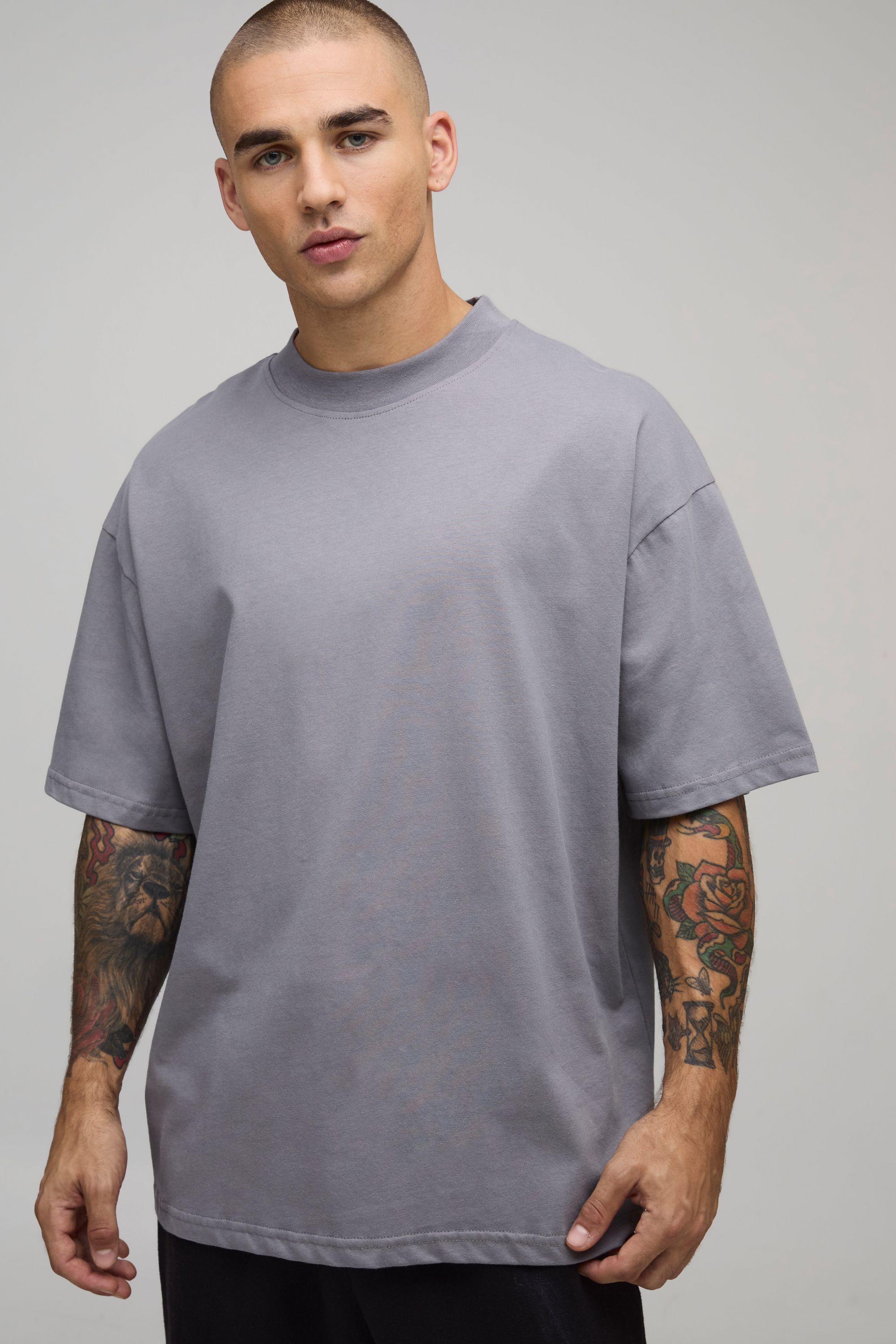 Essential Oversized Extended Neck Heavyweight T-Shirt by BOOHOOMAN