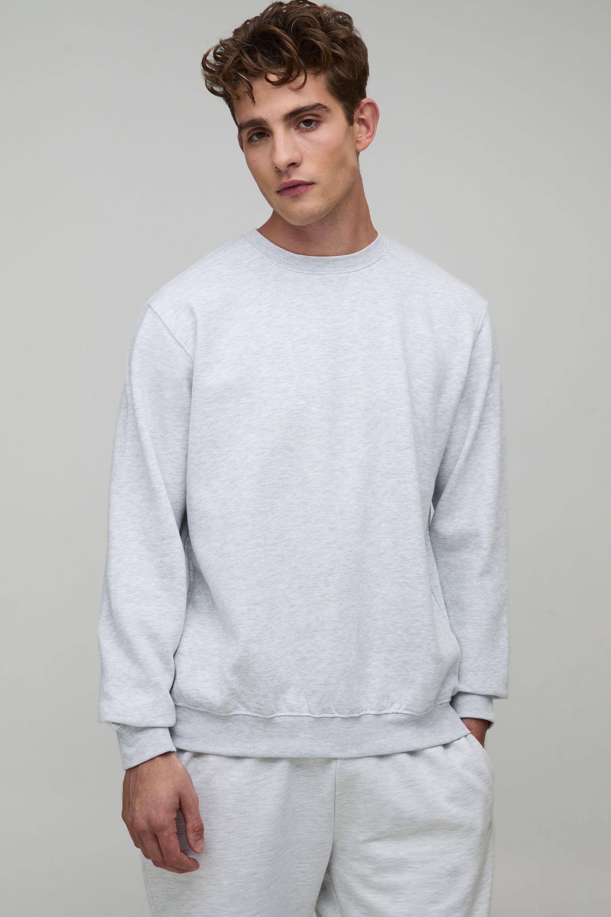 Essential Regular Fit Crew Neck Sweatshirt by BOOHOOMAN