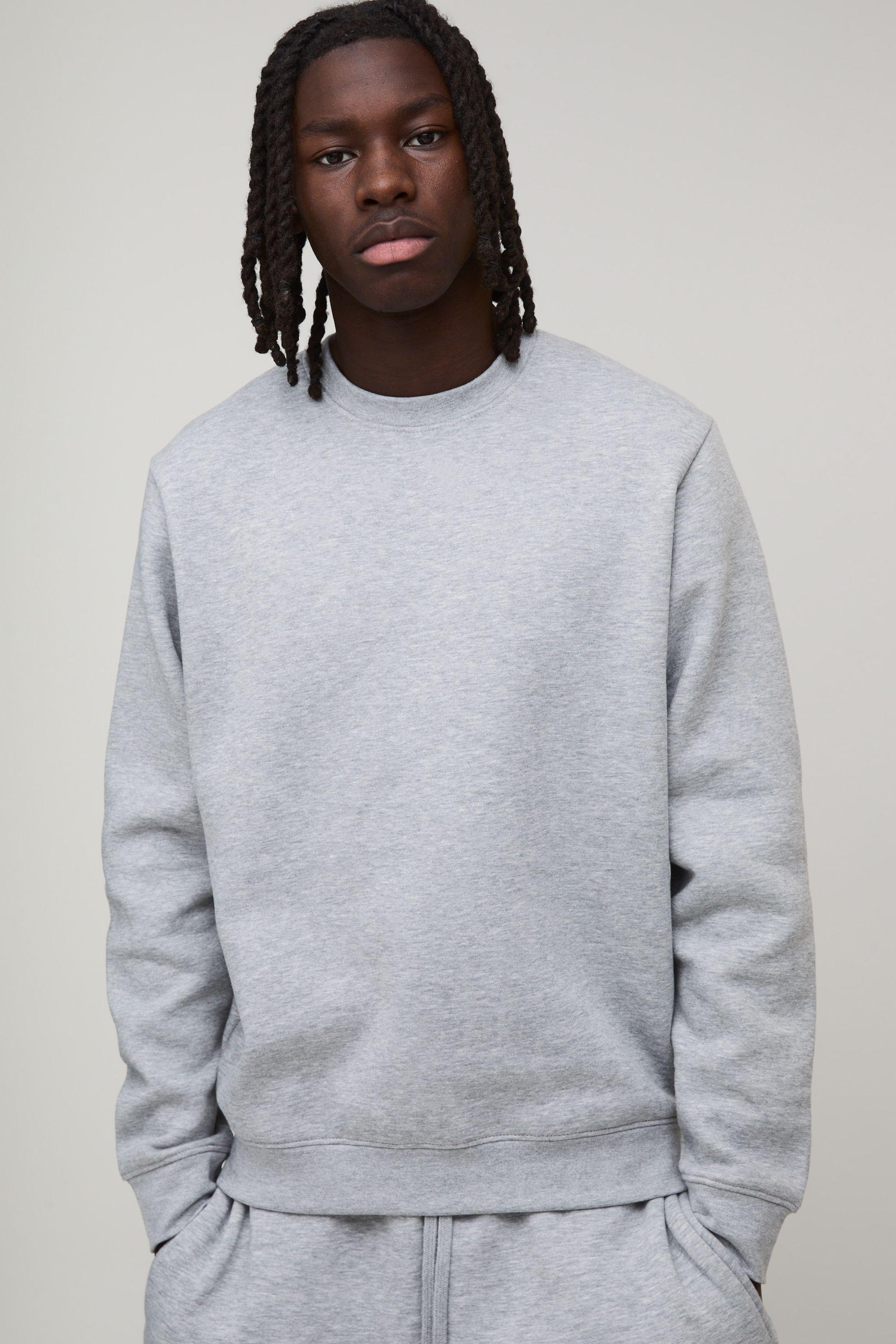 Essential Regular Fit Crew Neck Sweatshirt by BOOHOOMAN