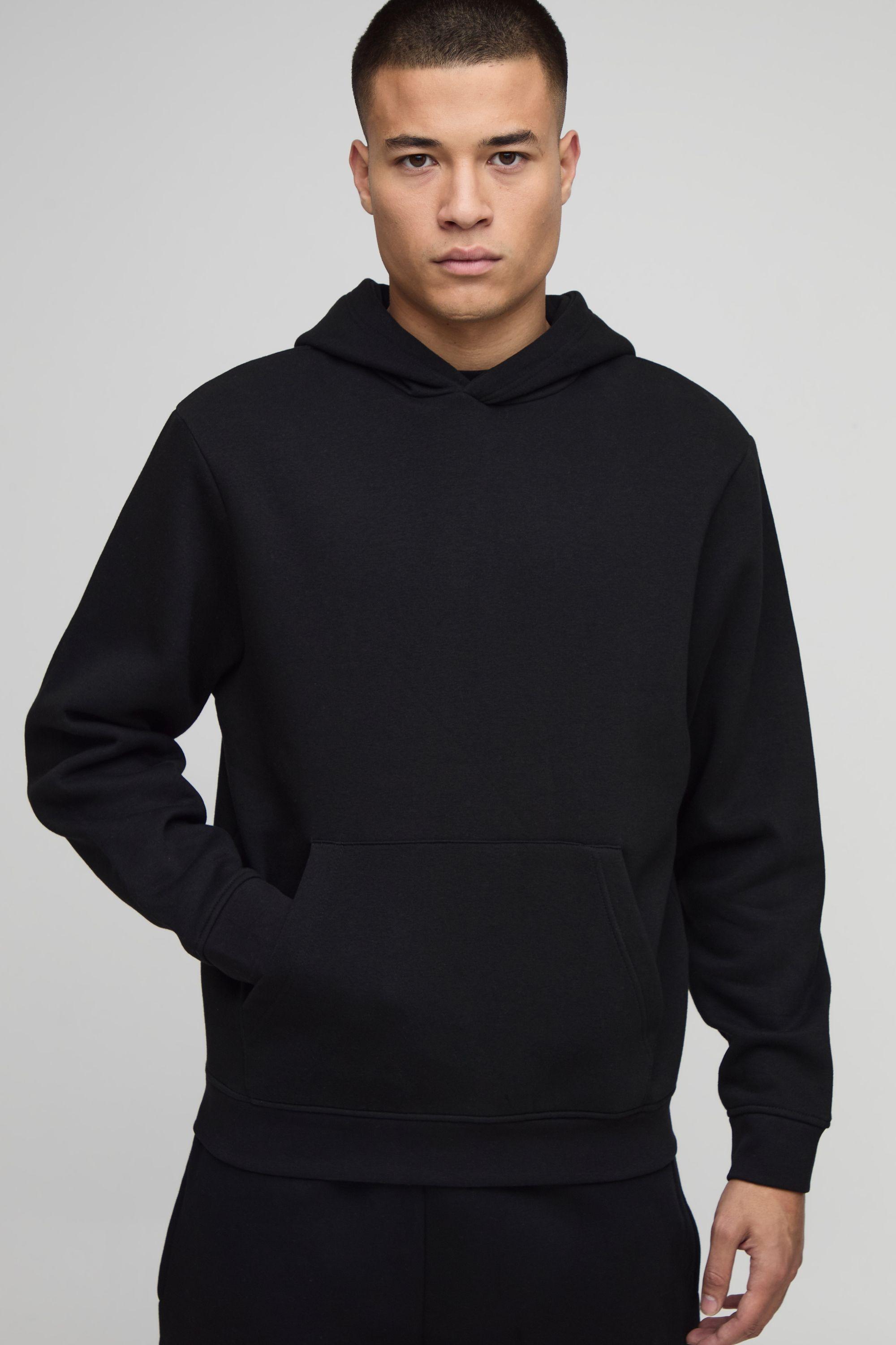 Essential Regular Fit Over the Head Hoodie by BOOHOOMAN