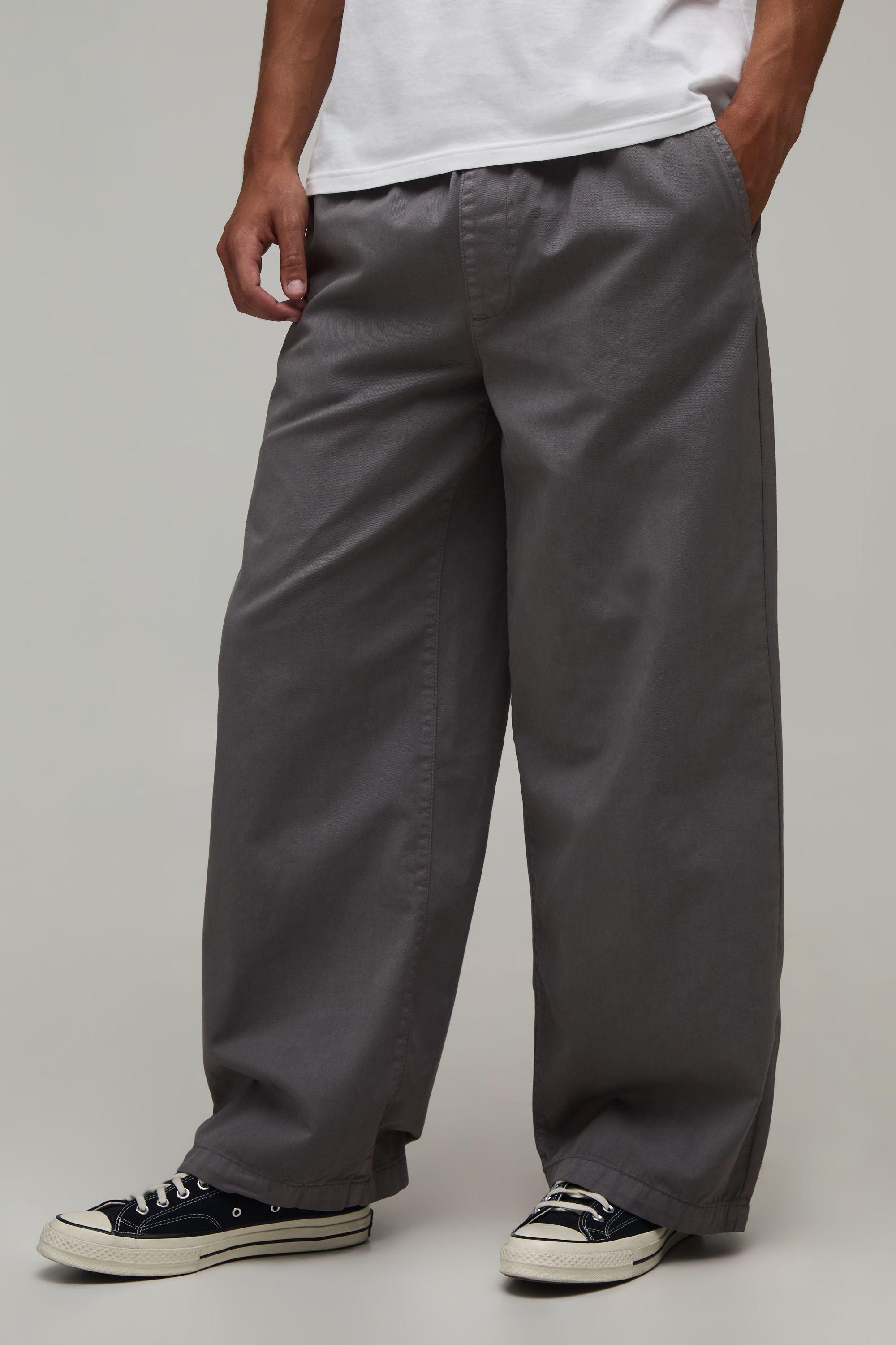 Essential Relaxed Fit Elasticated Waist Chino by BOOHOOMAN