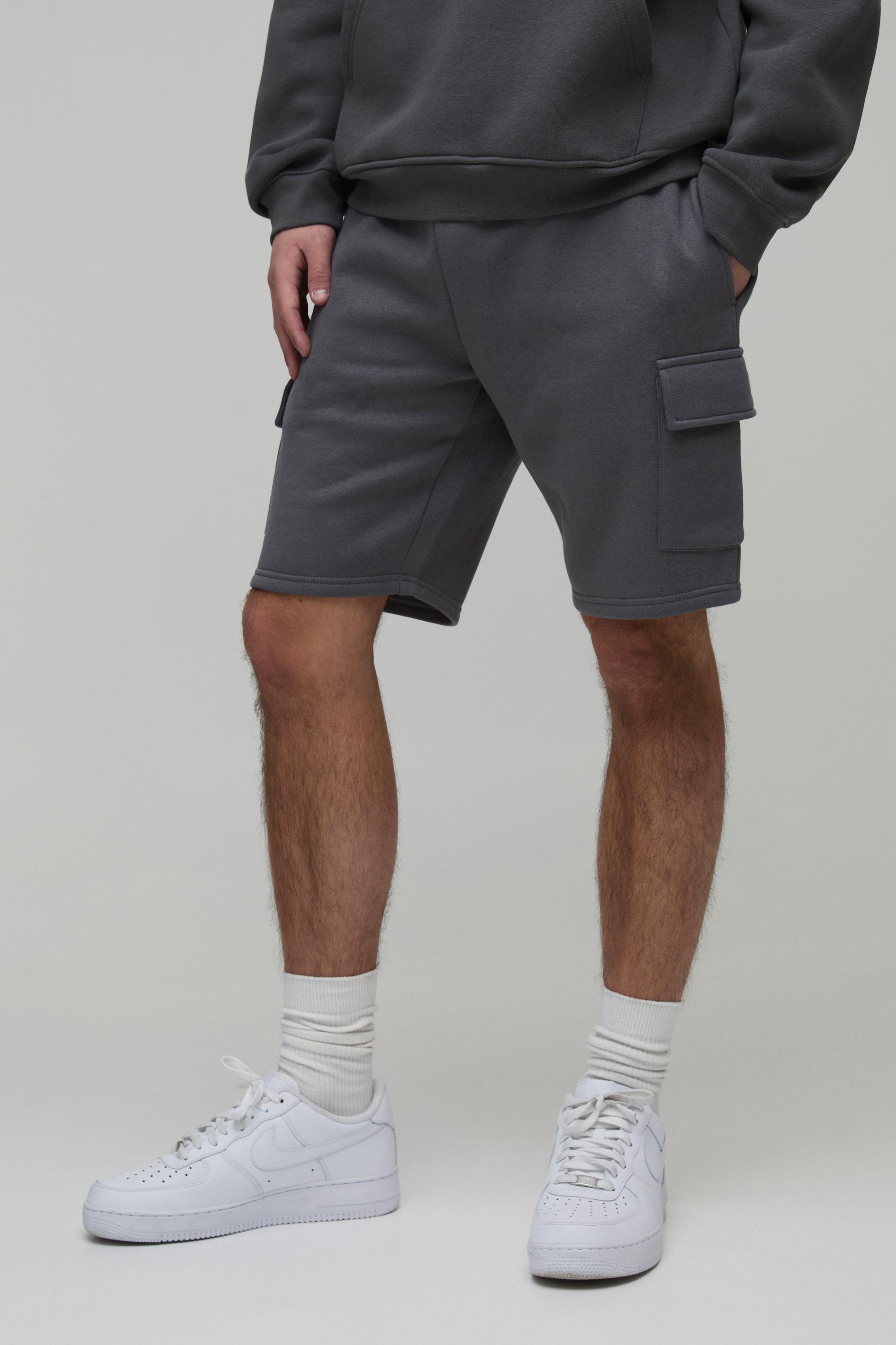 Essential Slim Fit Cargo Jersey Short by BOOHOOMAN