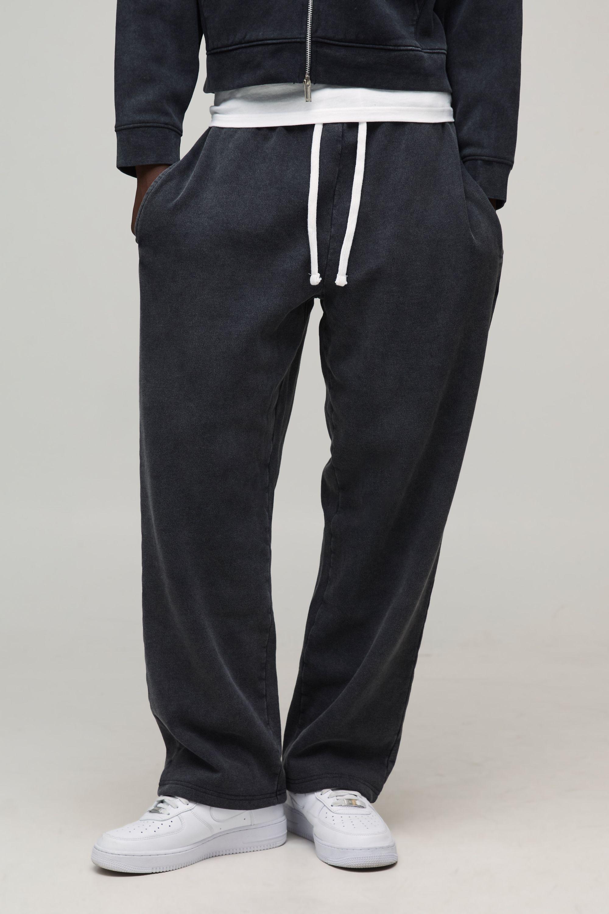 Essential Washed Baggy Drop Crotch Jogger by BOOHOOMAN
