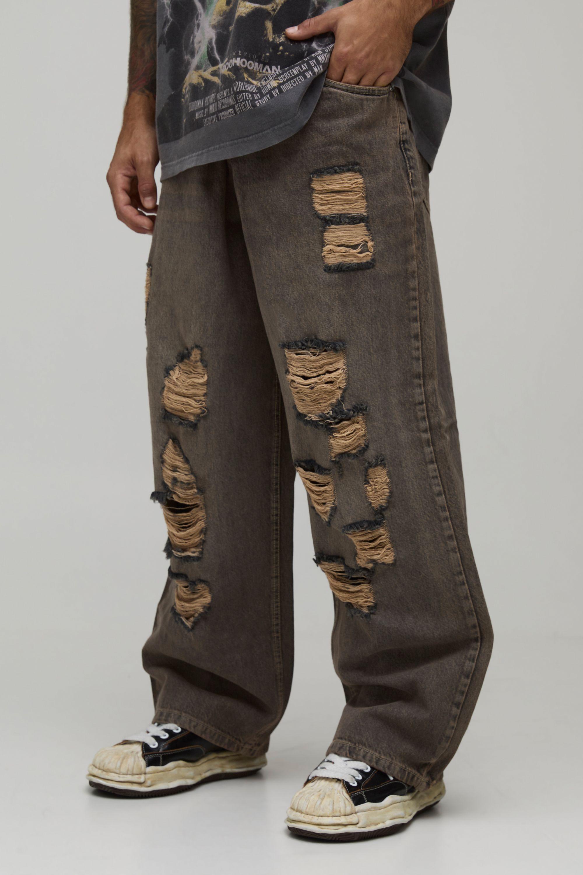 Extreme Baggy All Over Ripped Jeans by BOOHOOMAN