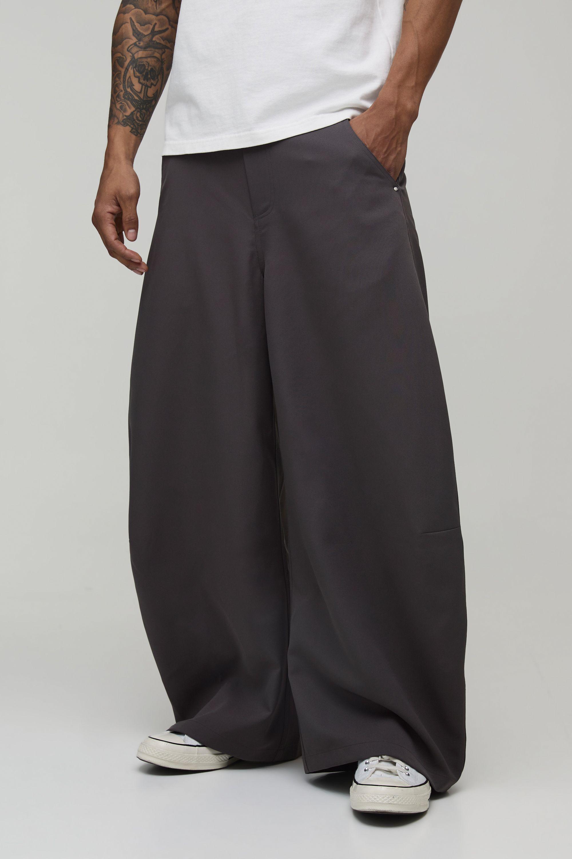 Extreme Balloon Fit Rivet Trouser by BOOHOOMAN