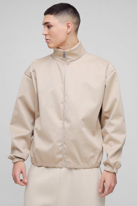Extreme Oversized Boxy Scuba Zip Through Jacket by BOOHOOMAN