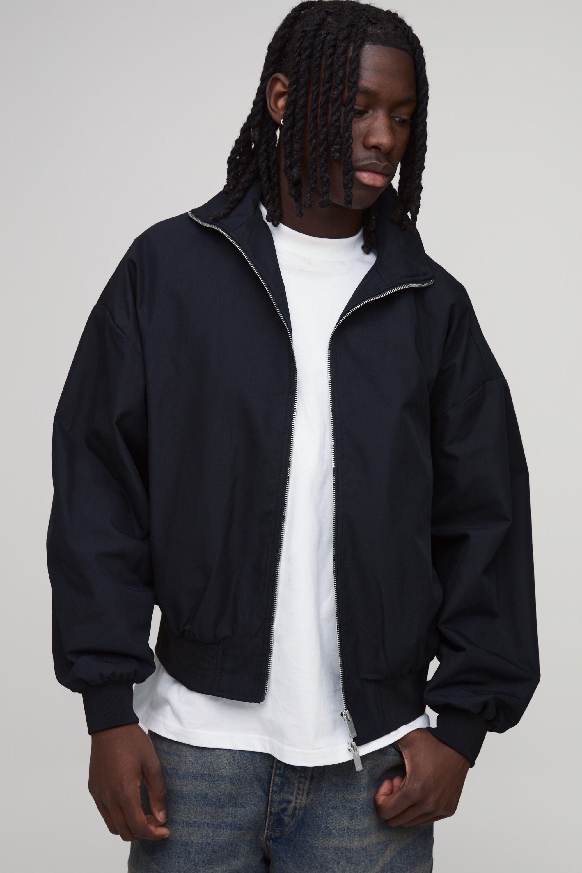Extreme Oversized Twill Funnel Neck Jacket by BOOHOOMAN