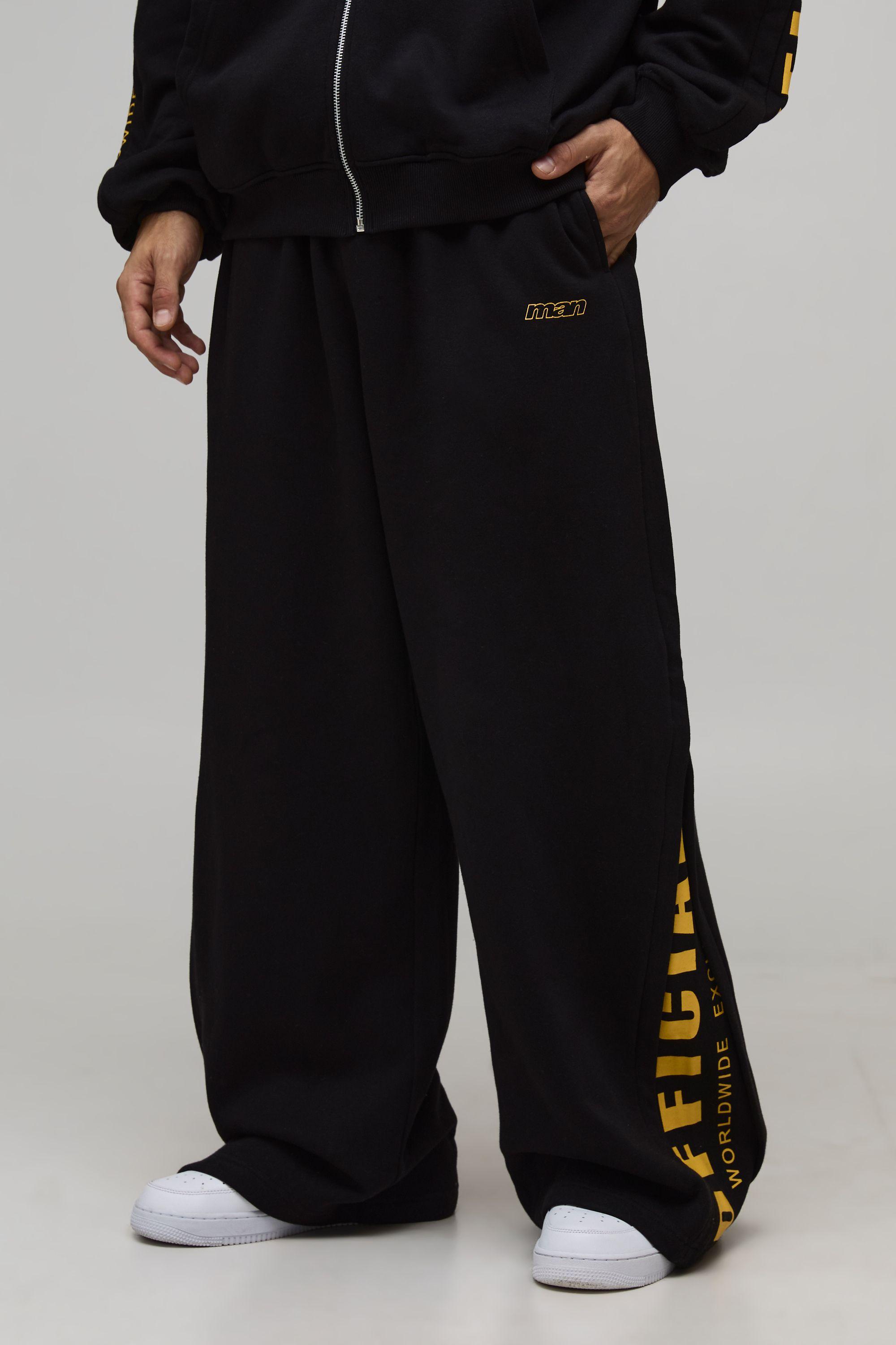 Extreme Wide Leg Official Gusset Slogan Jogger by BOOHOOMAN
