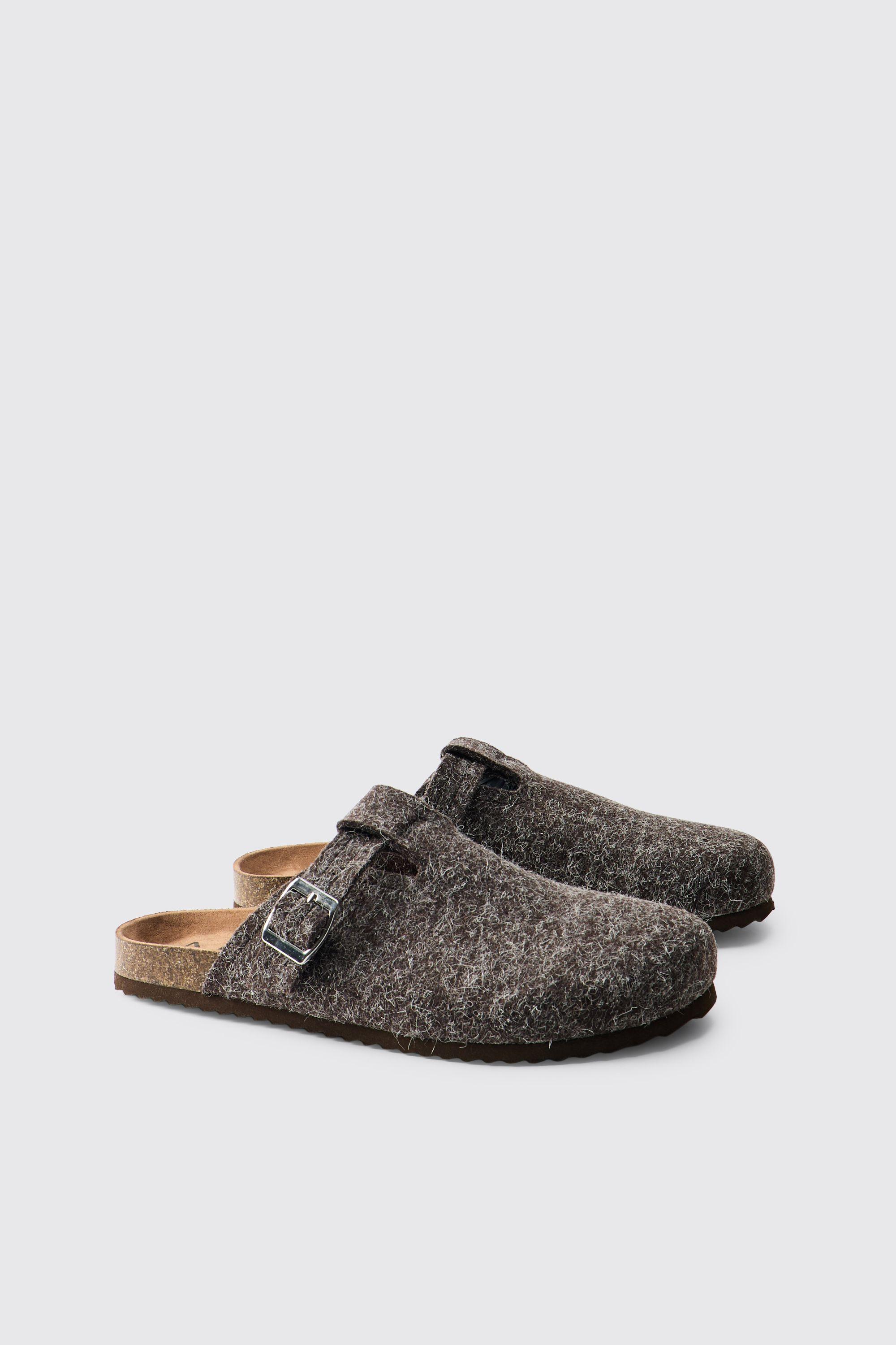 Felt Buckle Mule by BOOHOOMAN