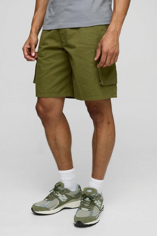 Fixed Waist Baggy Cargo Twill Shorts by BOOHOOMAN