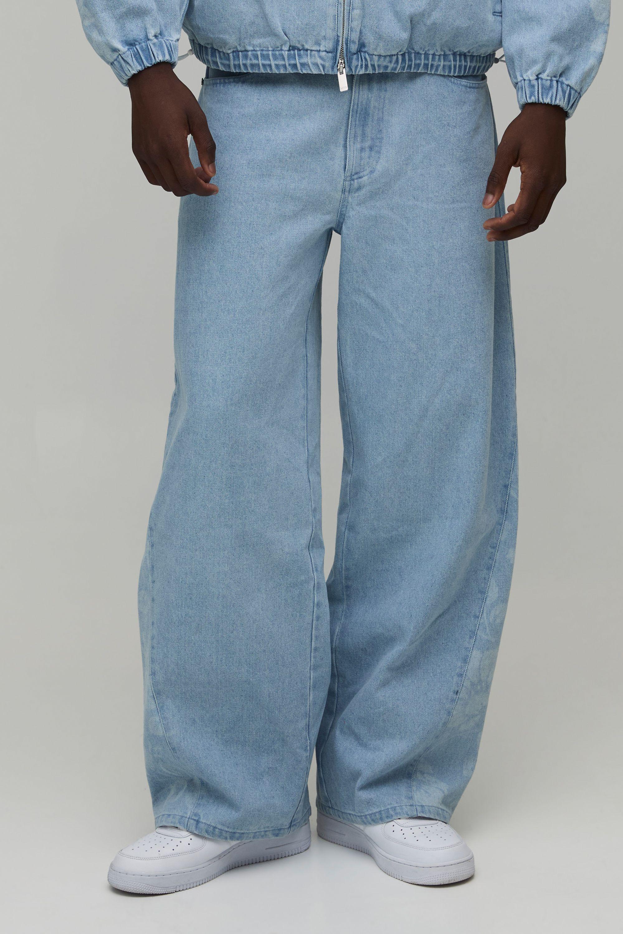 Floral Gusset Baggy Fit Jeans by BOOHOOMAN