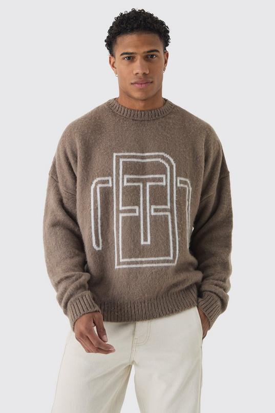 Fluffy Knit BM Jumper by BOOHOOMAN