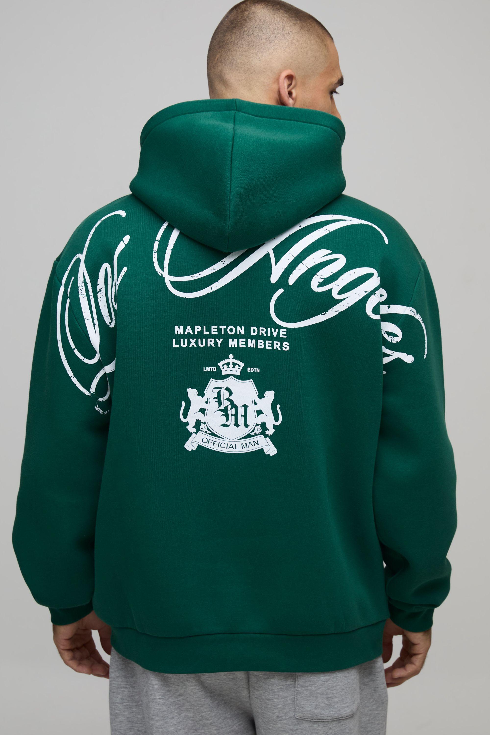 Forest Oversized Los Angeles Over The Seam Printed Hoodie by BOOHOOMAN