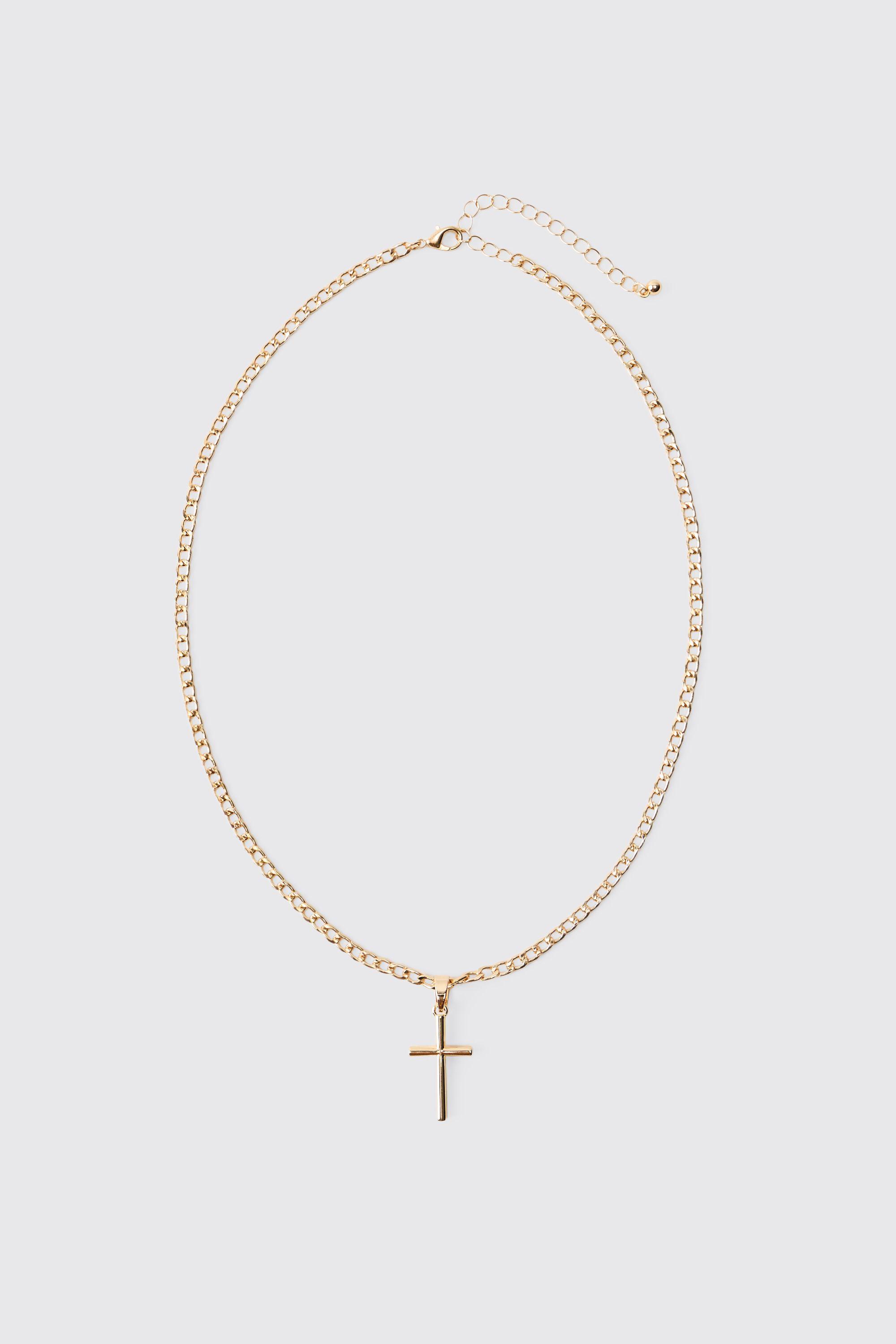 Gold Cross Necklace by BOOHOOMAN