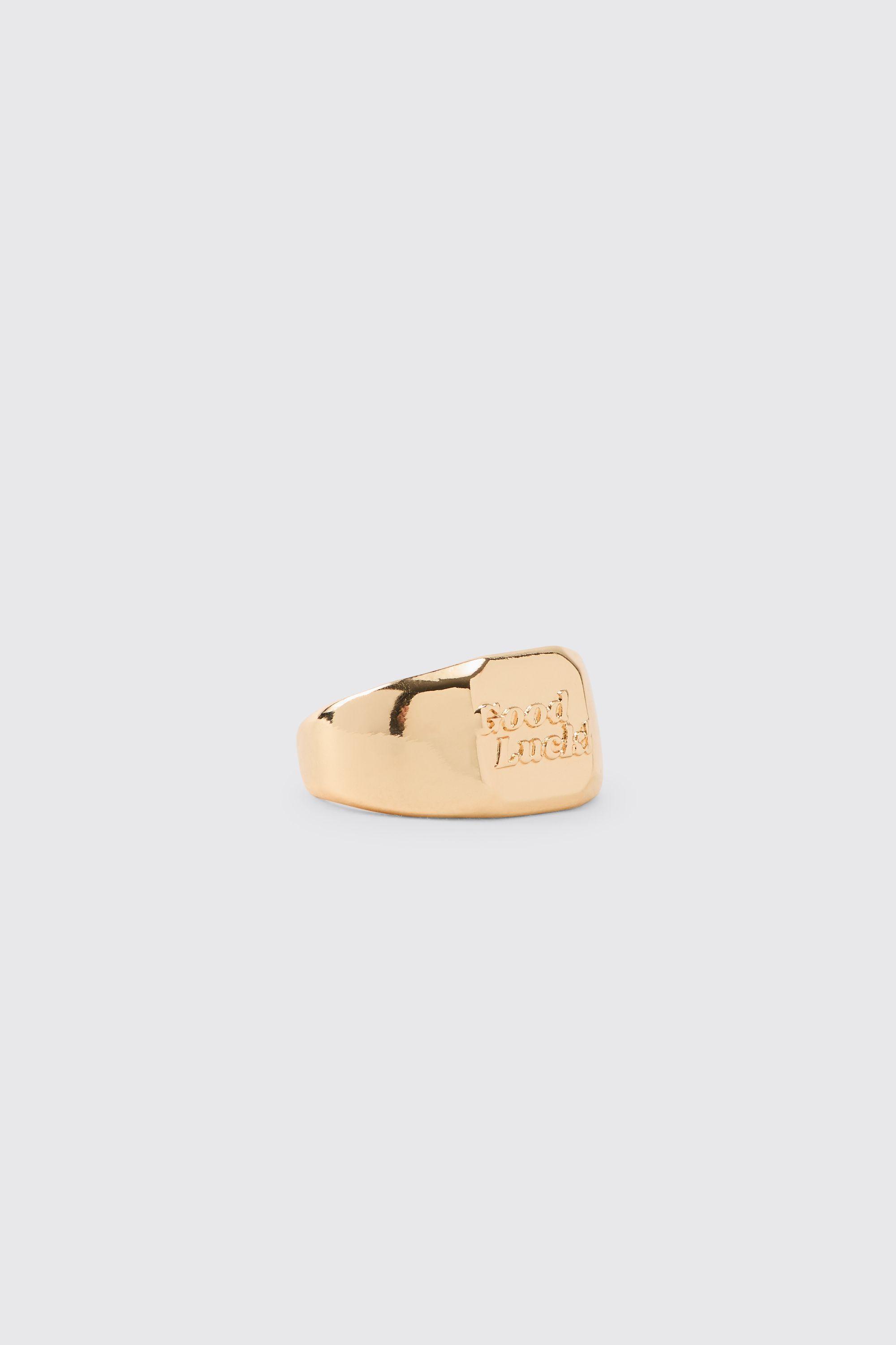 Good Luck Signet Ring by BOOHOOMAN
