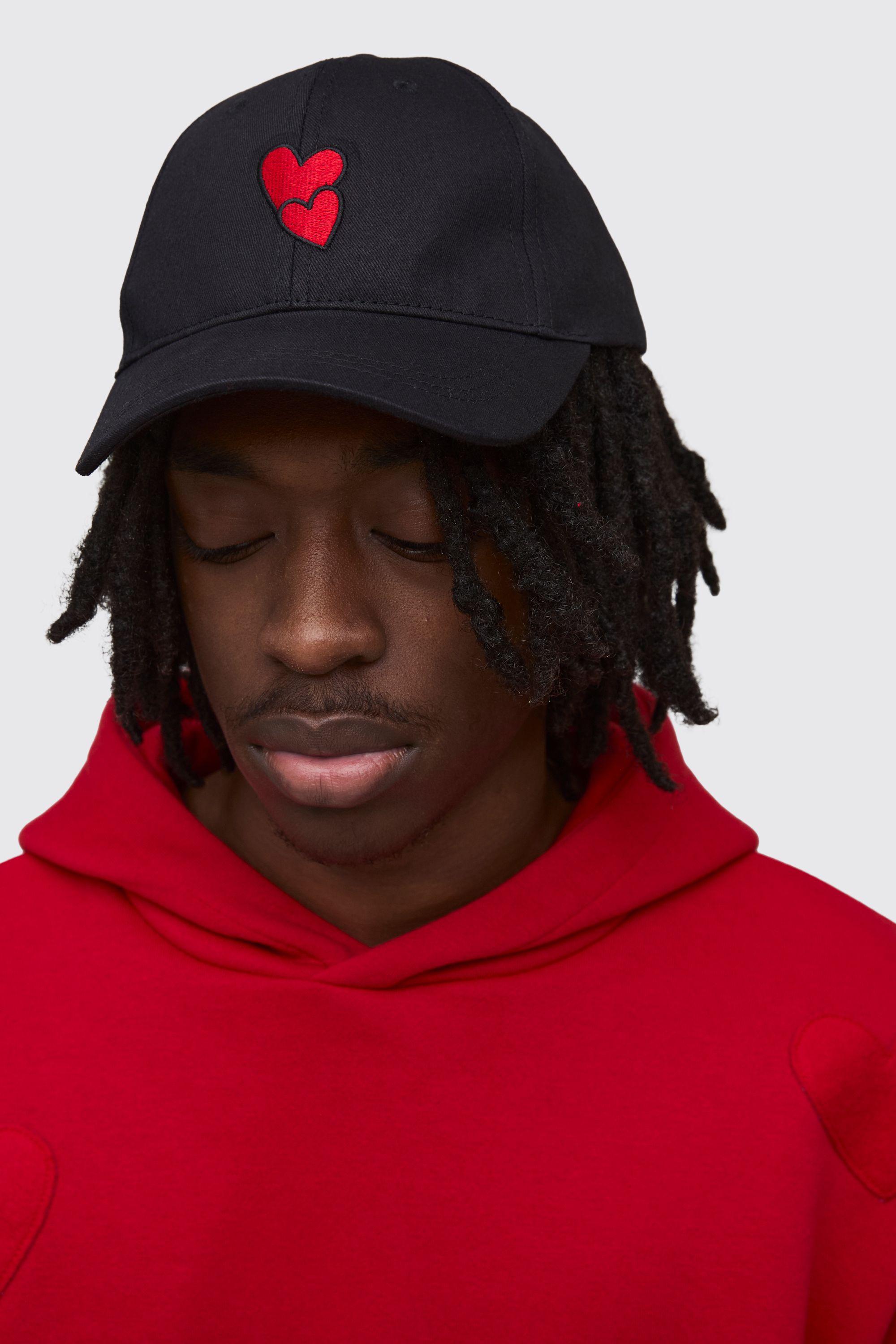 Heart Embroidered Cap by BOOHOOMAN