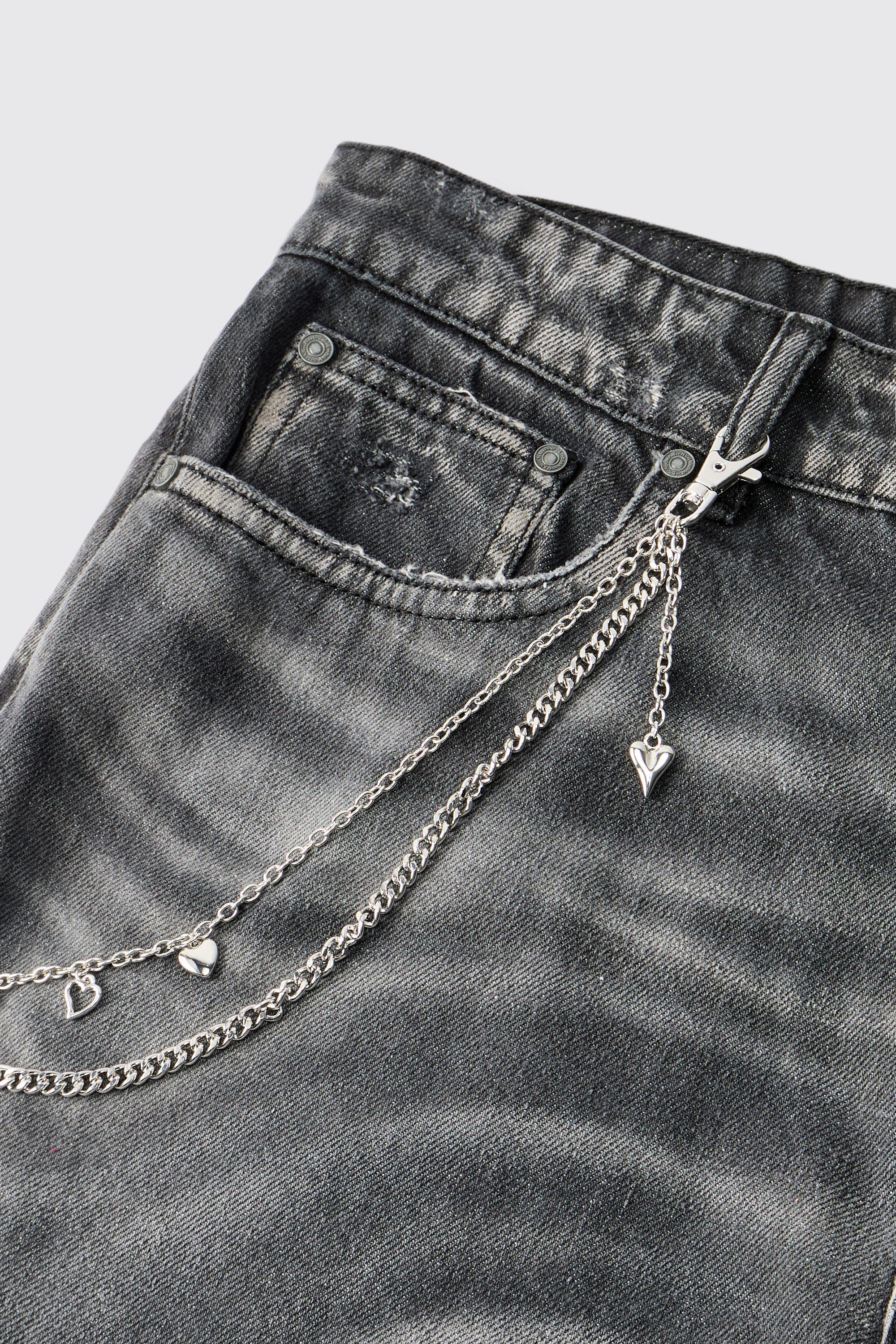 Heart Jean Chain by BOOHOOMAN