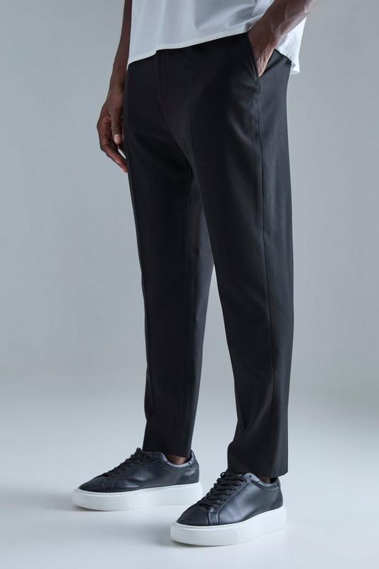 High Rise Tapered Crop Tailored Trouser by BOOHOOMAN
