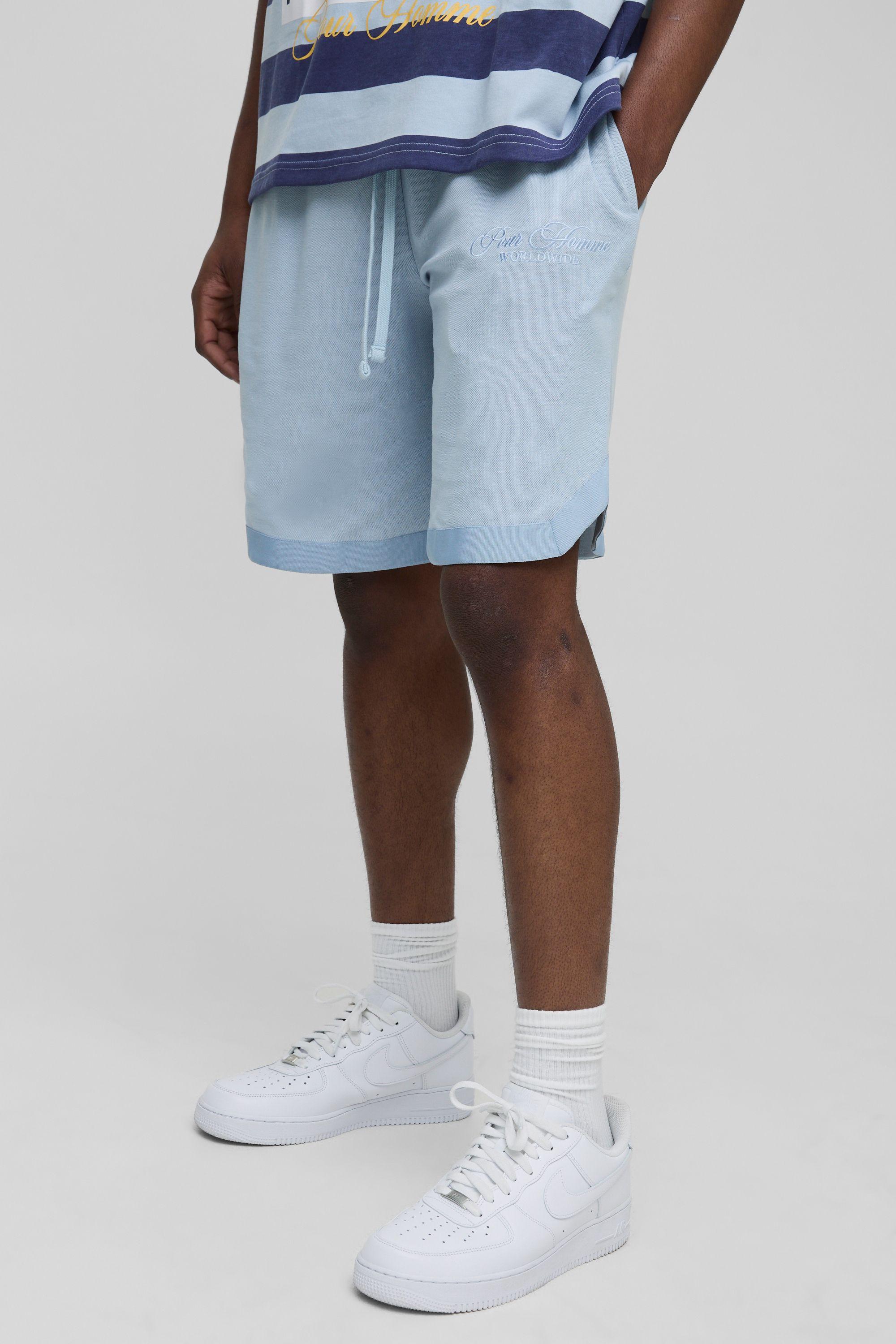 Homme Mid Length Pique Basketball Shorts by BOOHOOMAN