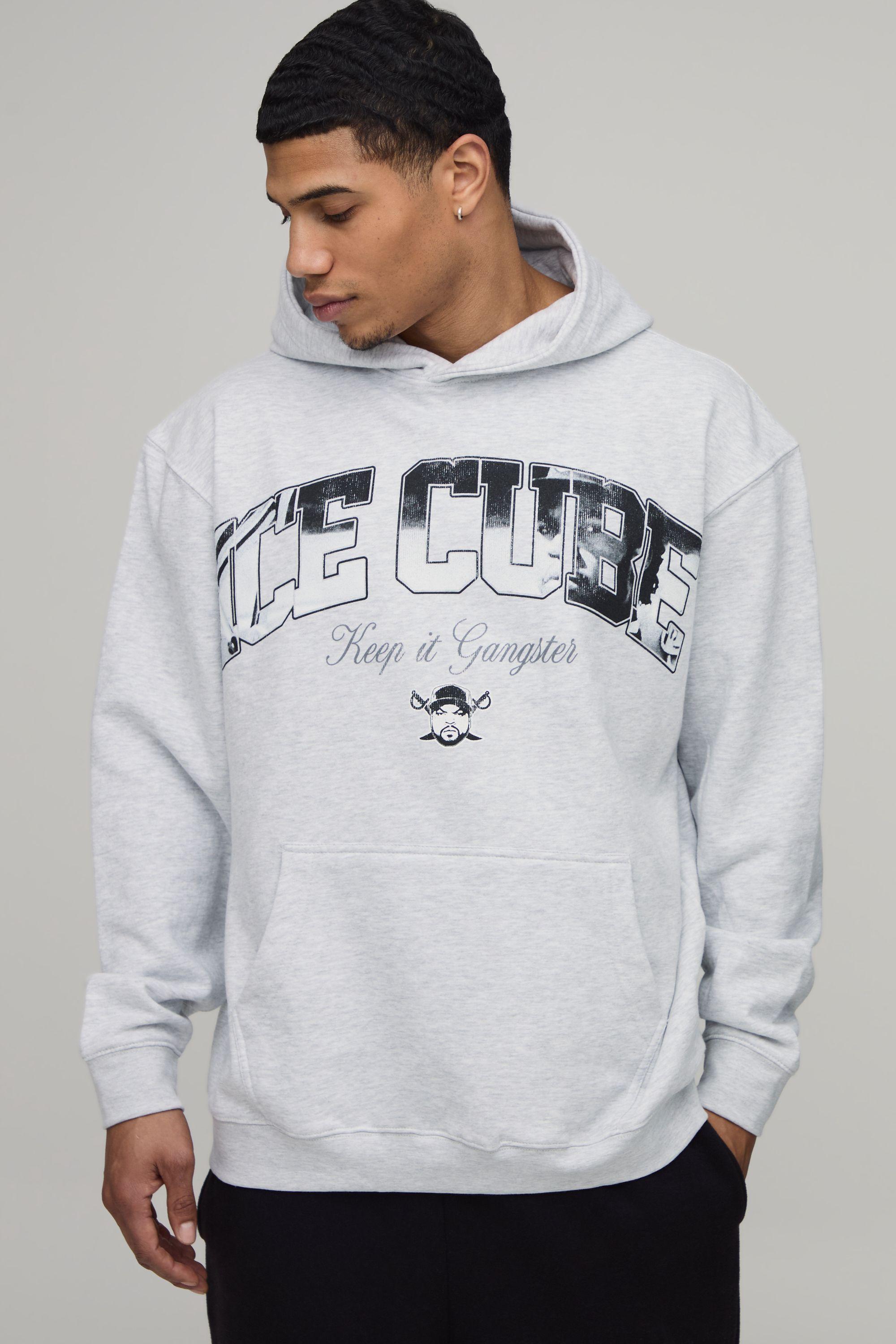Ice Cube Oversized License Print Hoody by BOOHOOMAN