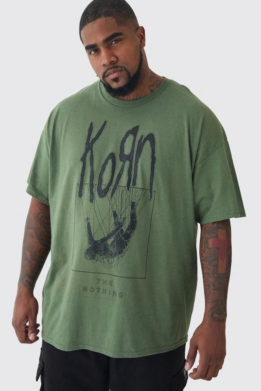 Korn License Print T-shirt In Green by BOOHOOMAN