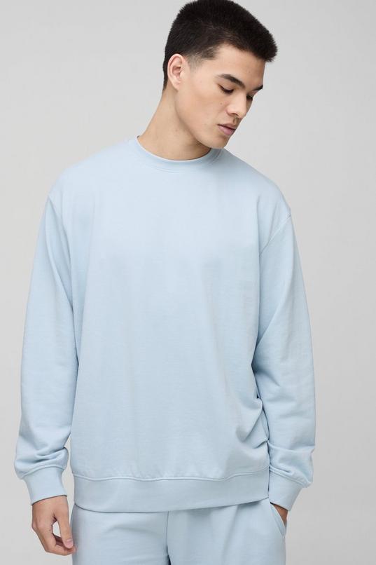 Lightweight Basic Oversized Crew Neck Sweatshirt by BOOHOOMAN Lightweight Basic Oversized Crew Neck Sweatshirt by BOOHOOMAN