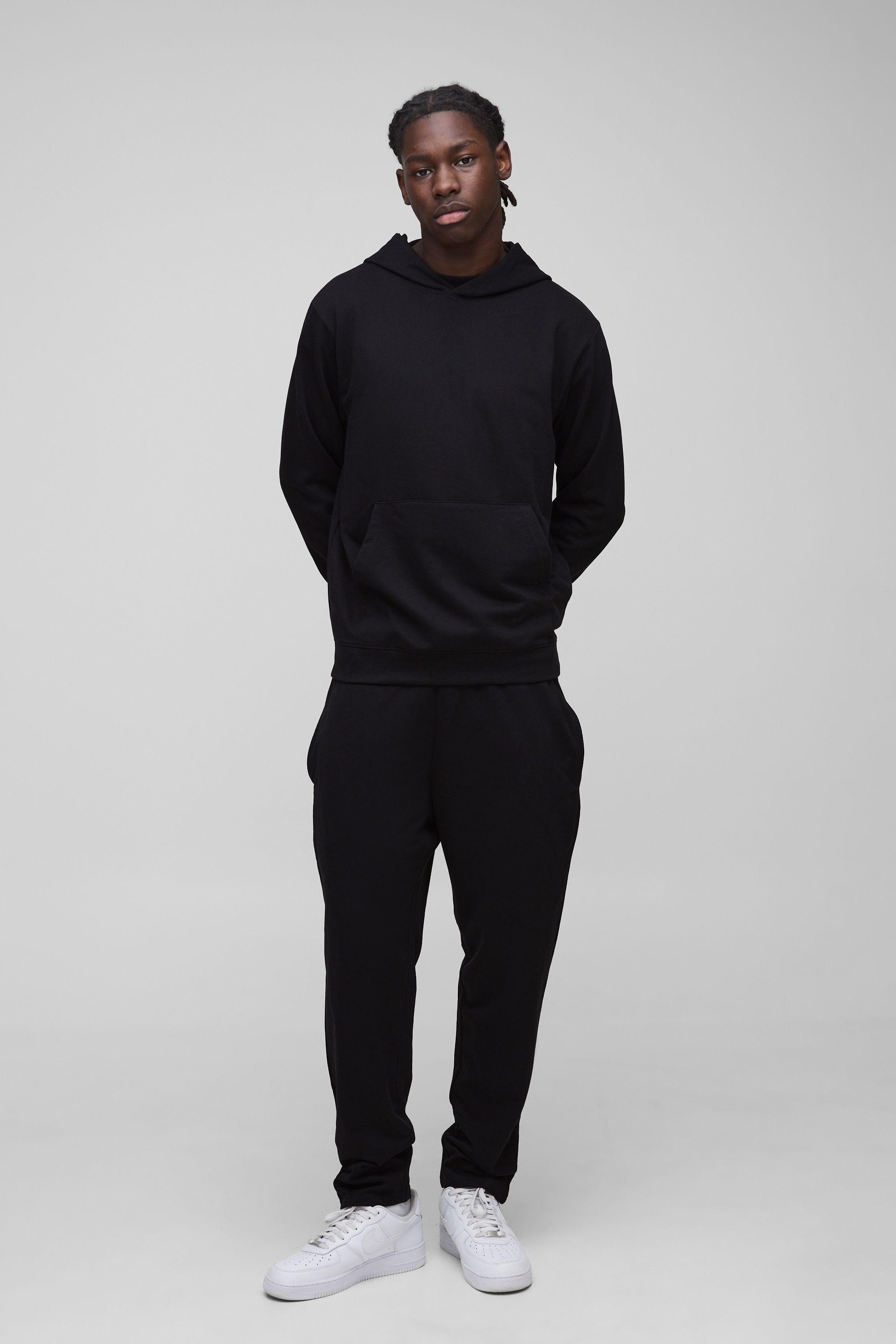 Lightweight Basic Regular Fit Over The Head Hoodie and Relaxed Tapered Jogger Set by BOOHOOMAN Lightweight Basic Regular Fit Over The Head Hoodie and Relaxed Tapered Jogger Set by BOOHOOMAN