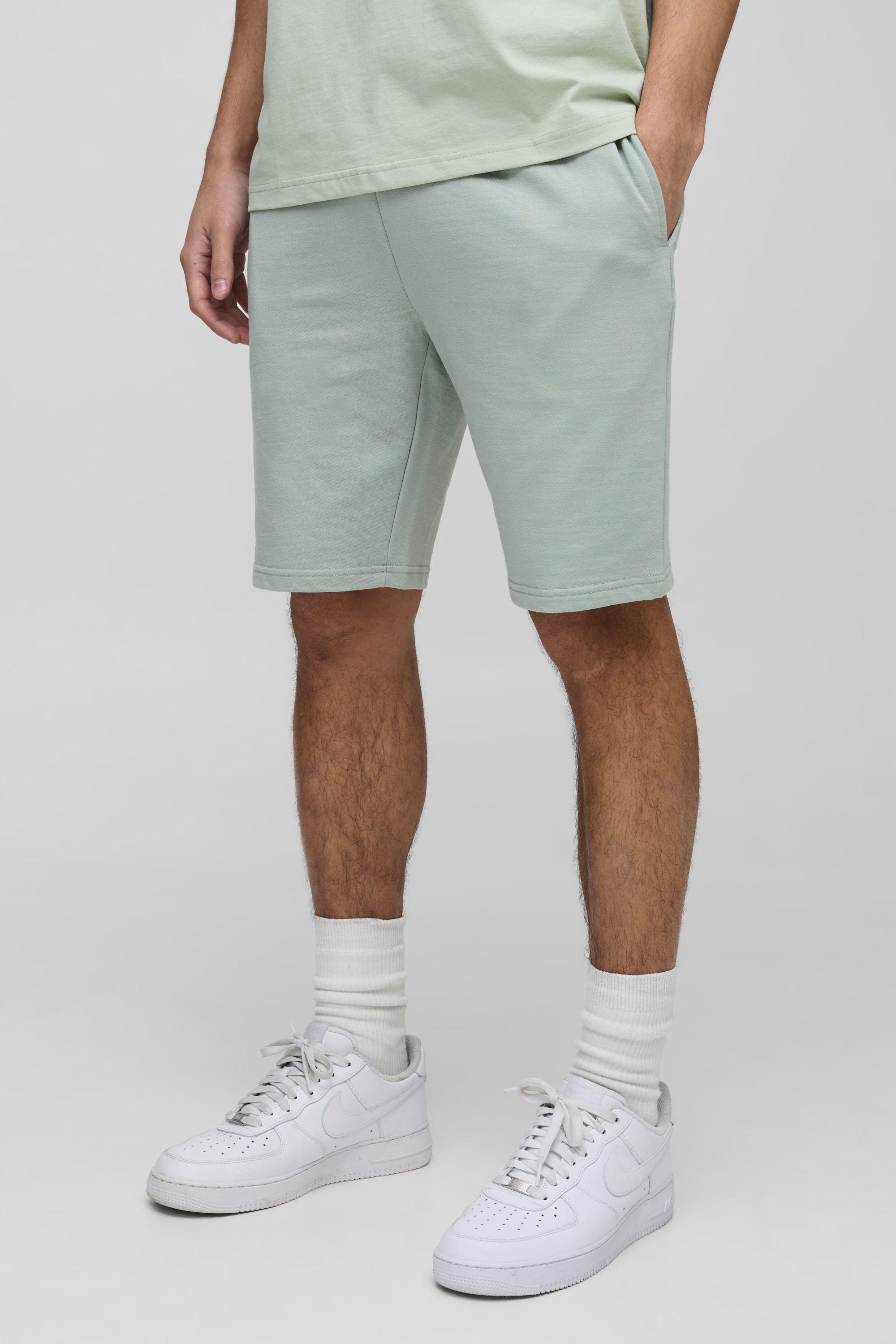 Lightweight Basic Slim Fit Mid Length Shorts by BOOHOOMAN Lightweight Basic Slim Fit Mid Length Shorts by BOOHOOMAN