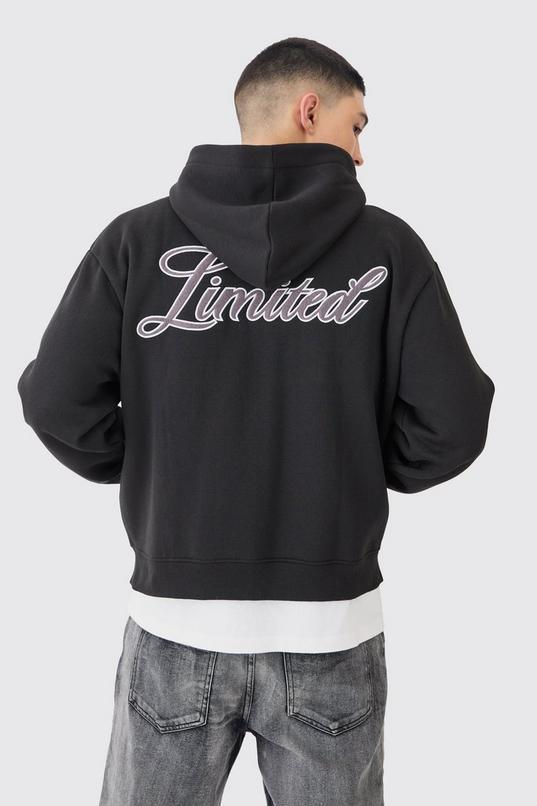 Limited Boxy Fit Zip Through Hoodie by BOOHOOMAN