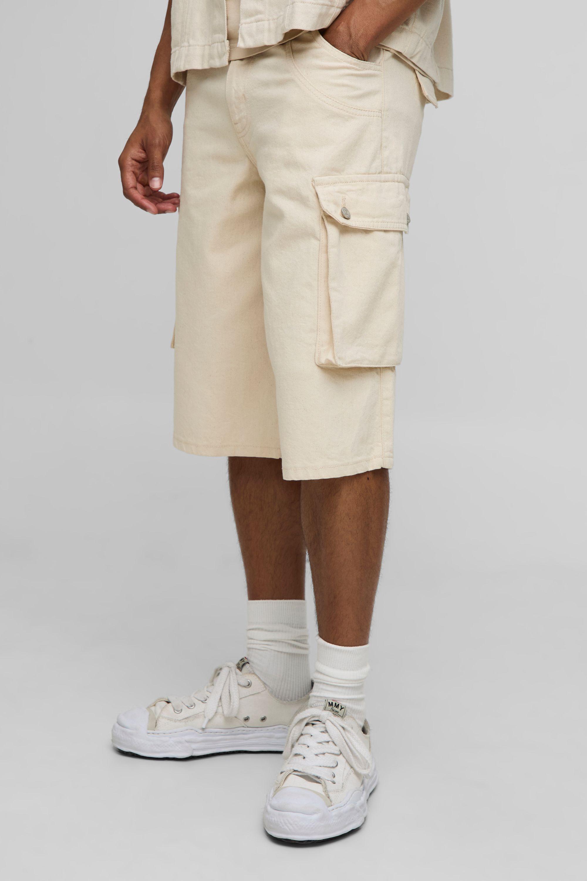 Longline Cargo Denim Jorts by BOOHOOMAN