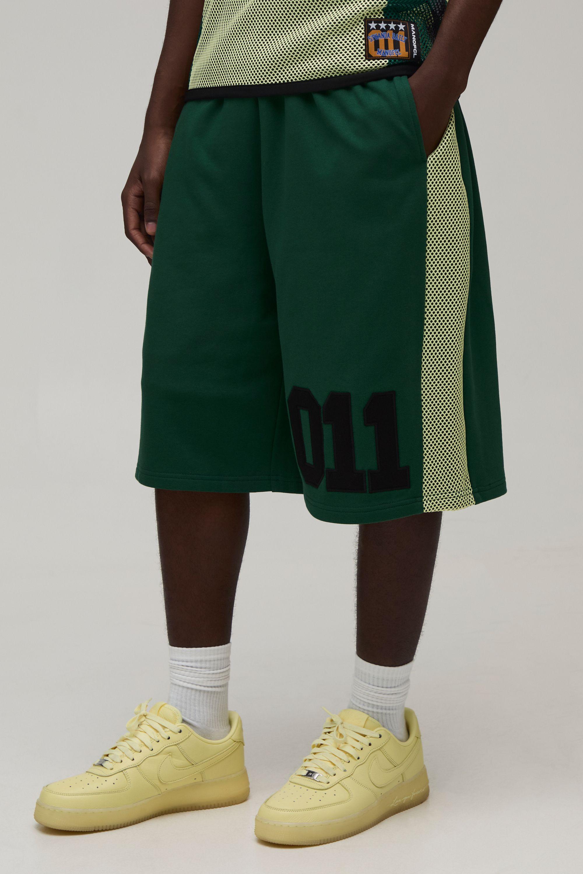 Loopback Netted Panel 011 Jersey Jort by BOOHOOMAN