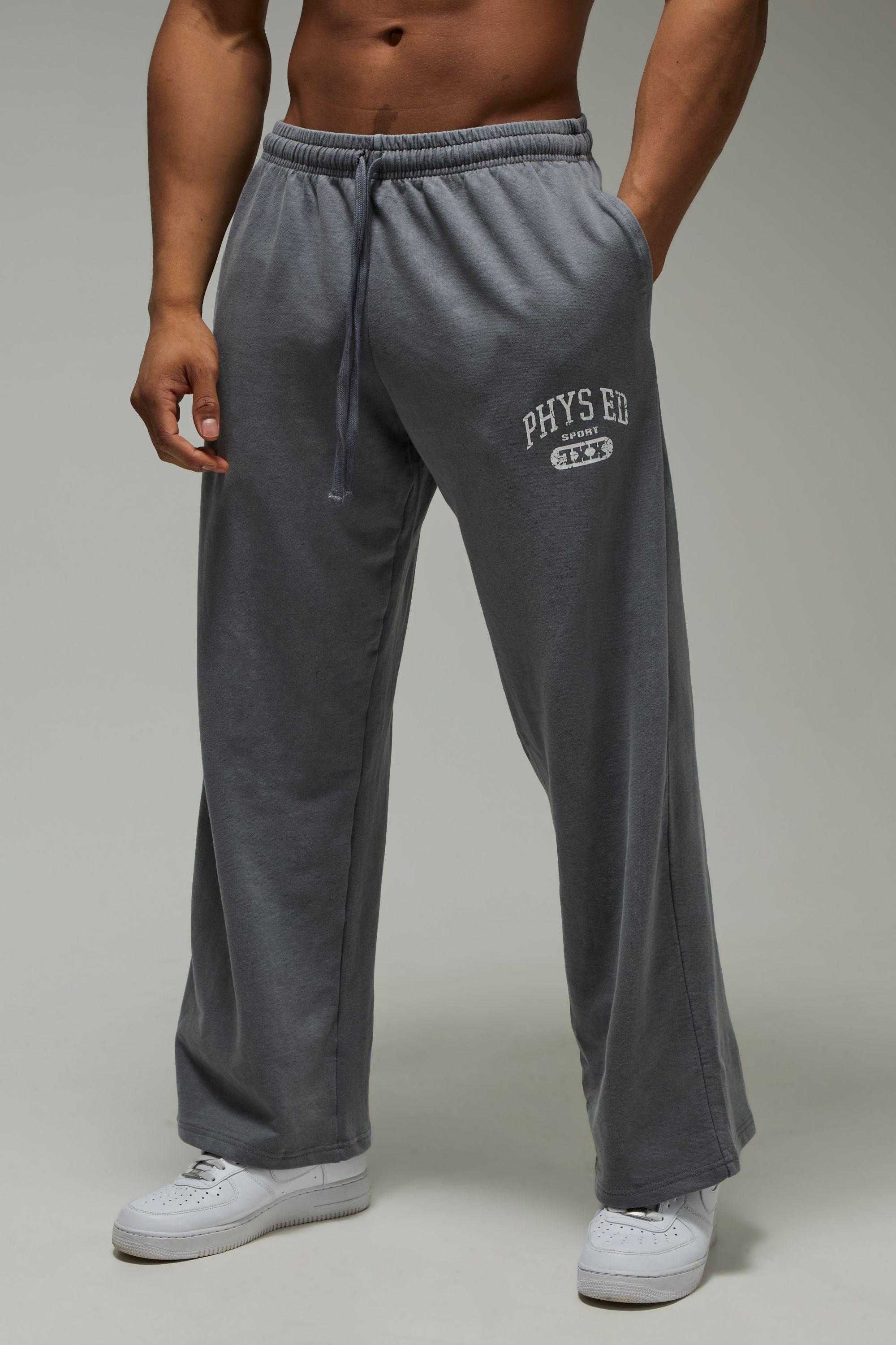 MAN Active Phys Ed Washed Wide Leg Jogger by BOOHOOMAN