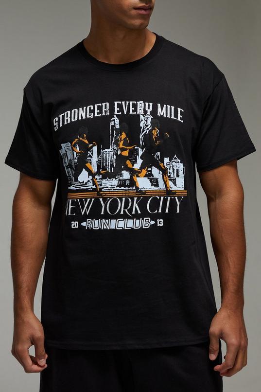 MAN Active Regular Fit NYC Run Club T-Shirt by BOOHOOMAN