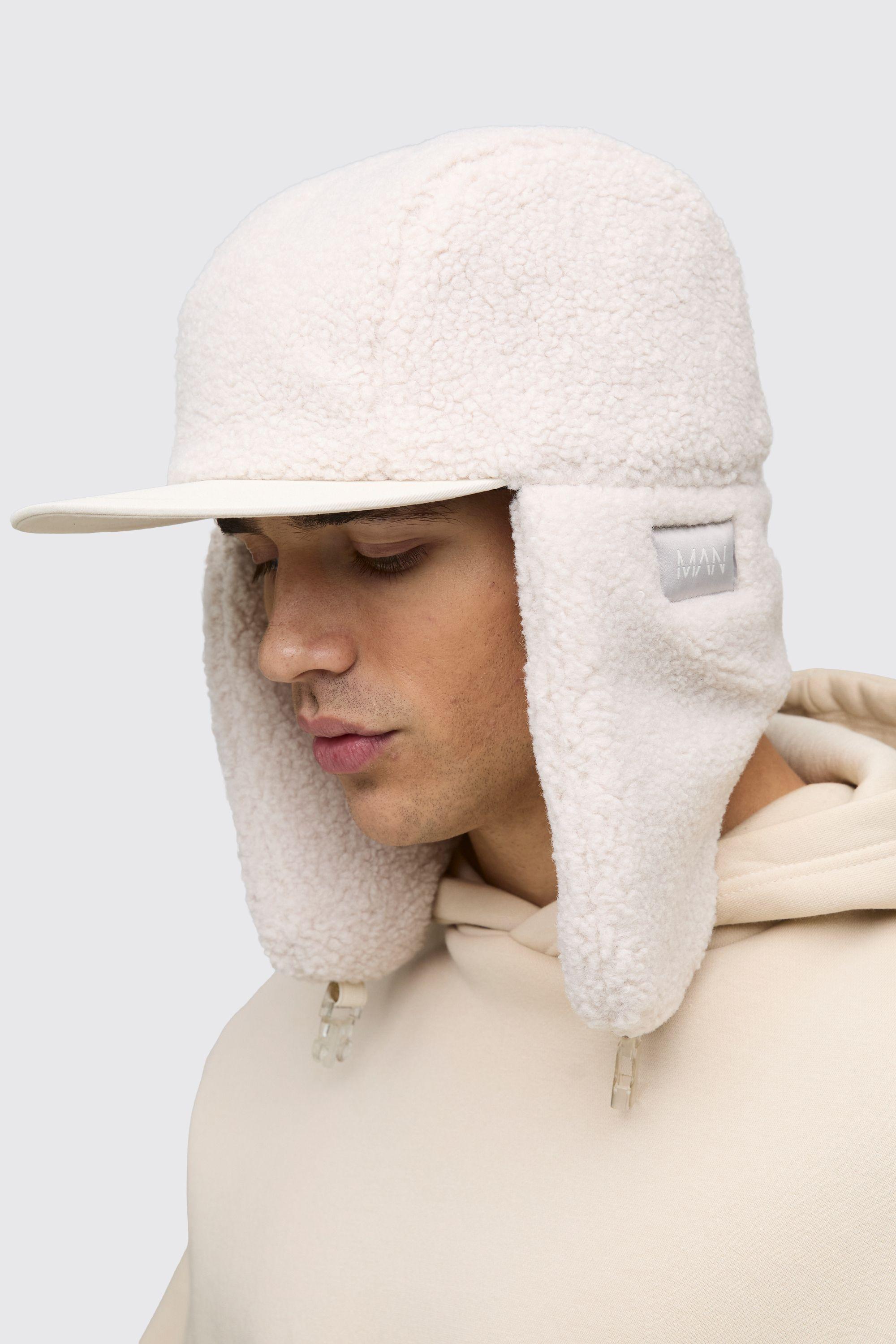 MAN Borg Trapper Hat With Woven Tab by BOOHOOMAN